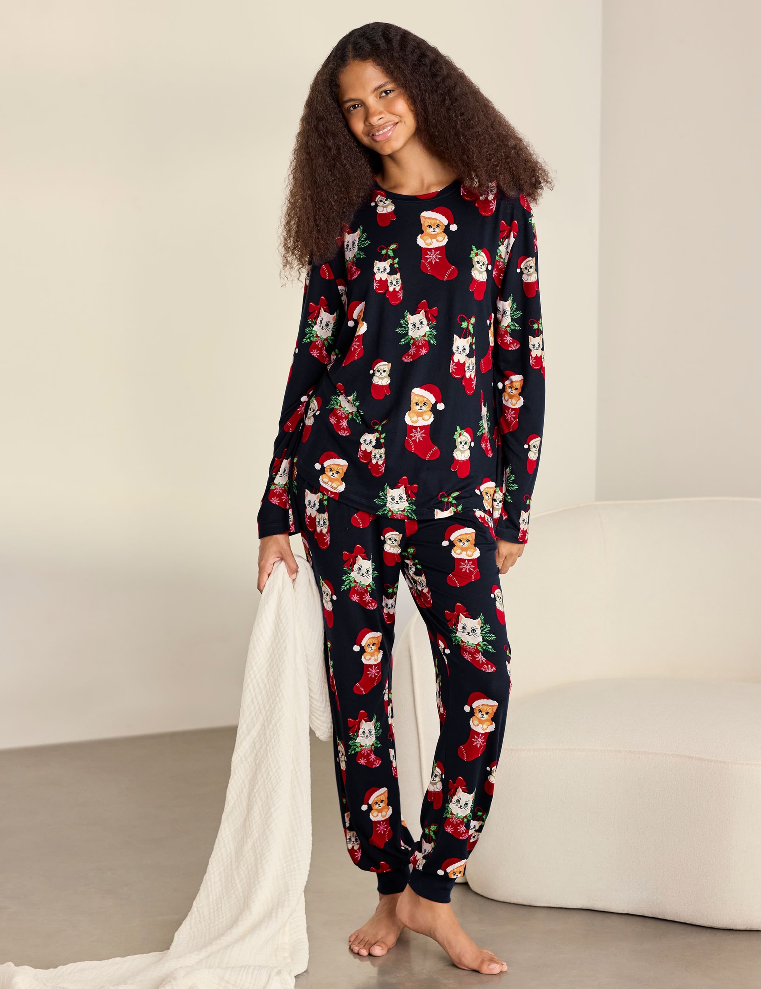 Family Christmas Cat Print
 Pyjama Set 4 of 6