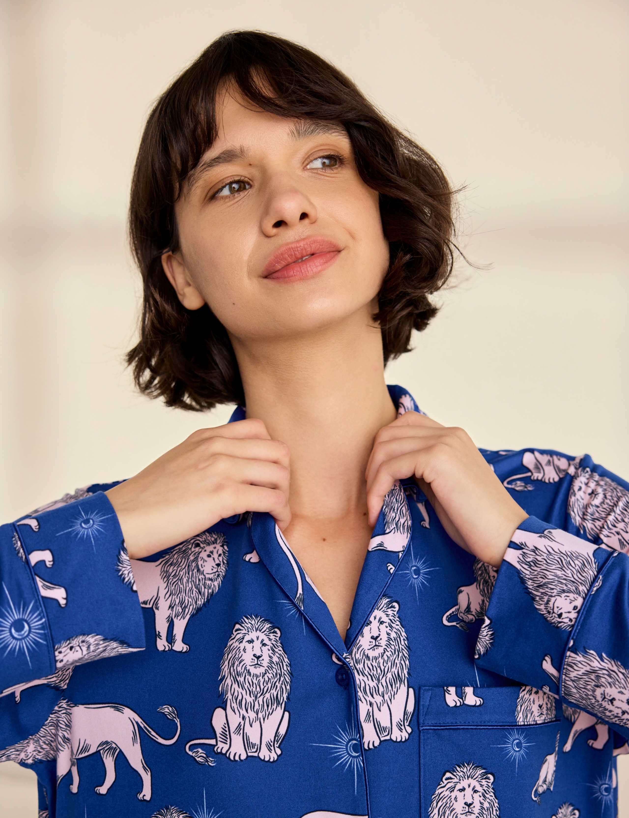 Button Front Long Sleeve Night Shirt 6 of 9