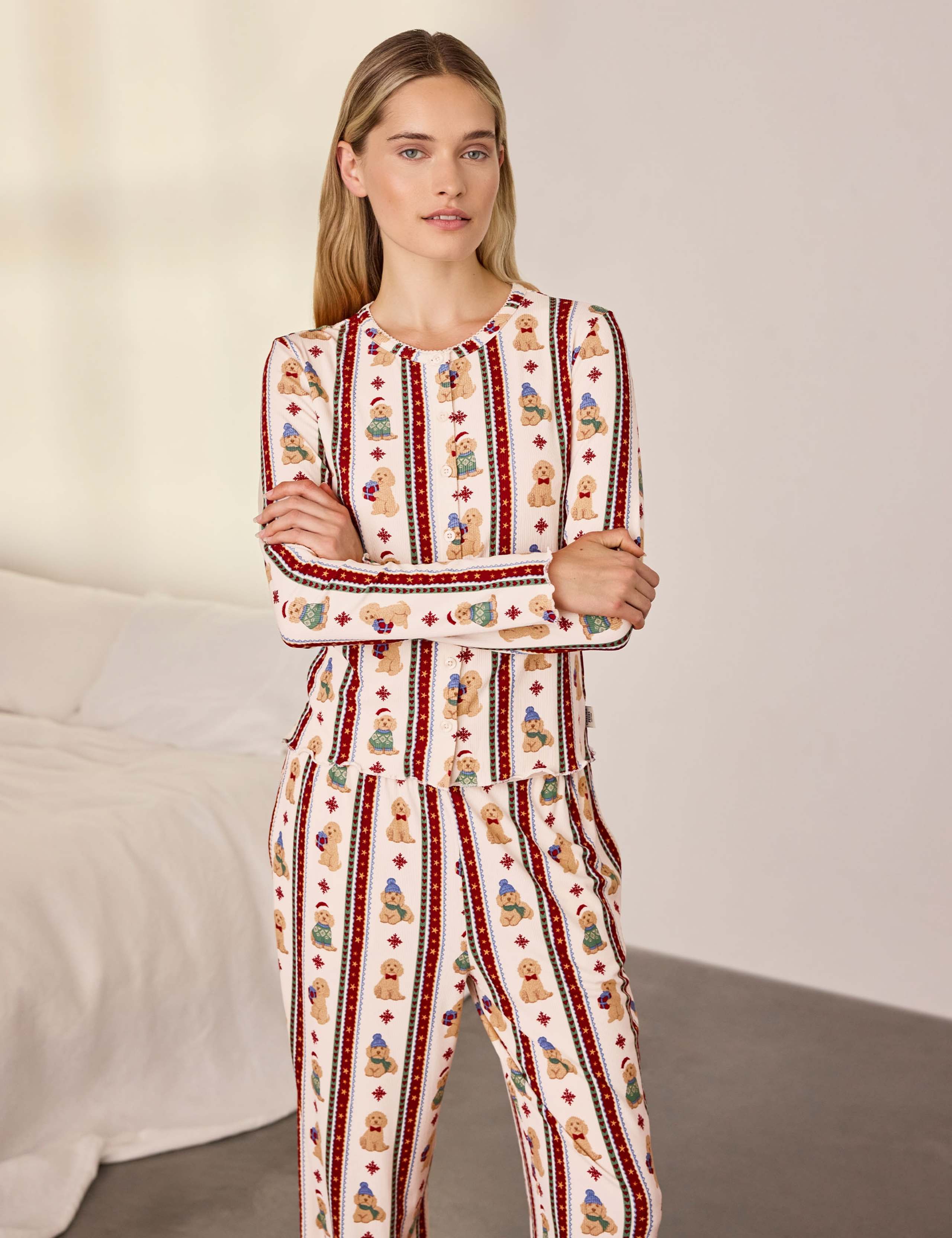 Wide Leg Long Pyjama Set 1 of 6