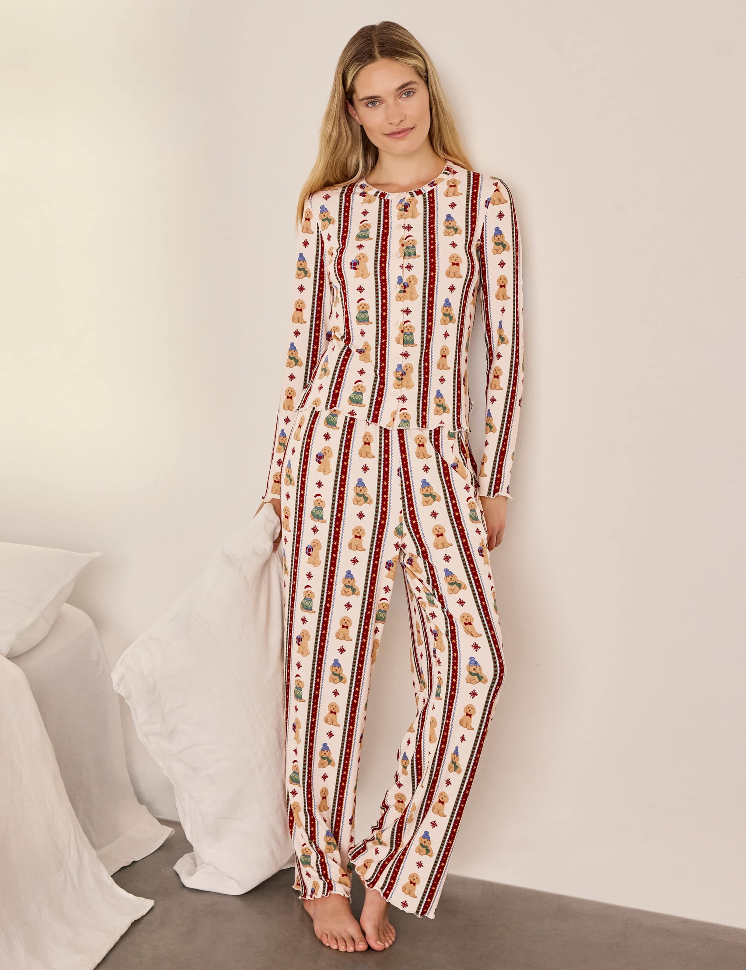 Wide Leg Long Pyjama Set 2 of 6