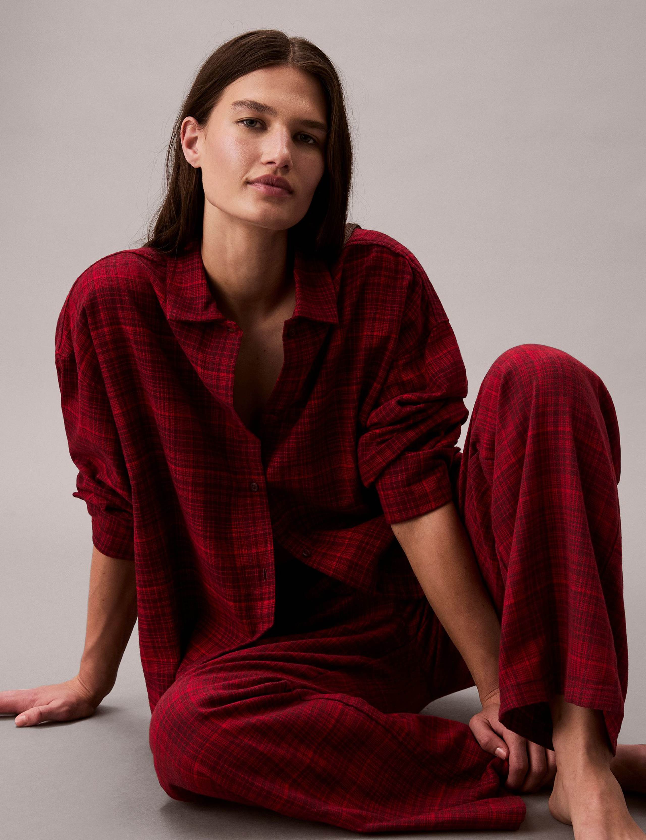 Pure Cotton Checked Pyjama Top 3 of 6