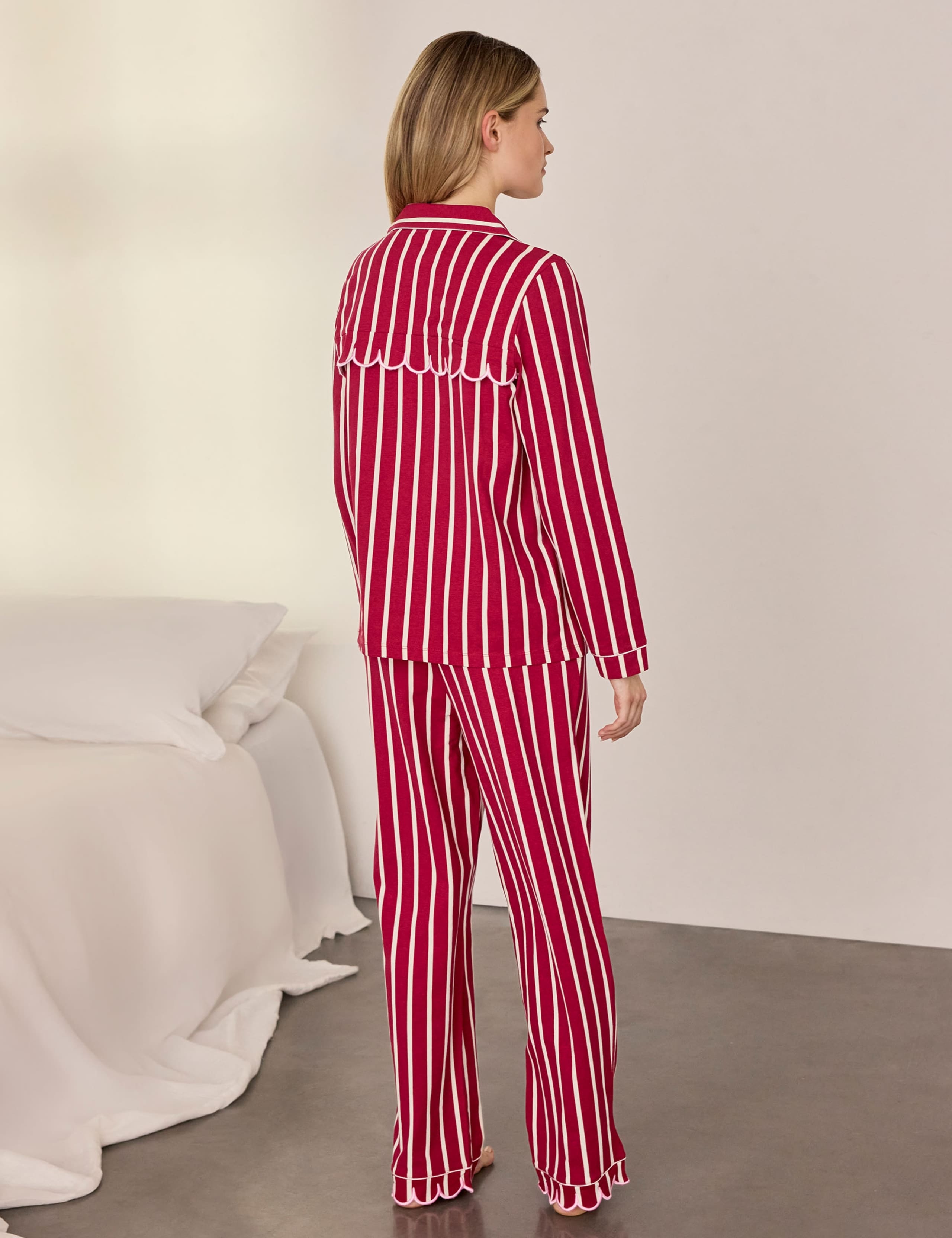 Cotton Rich Striped Long Pyjama Set 6 of 9
