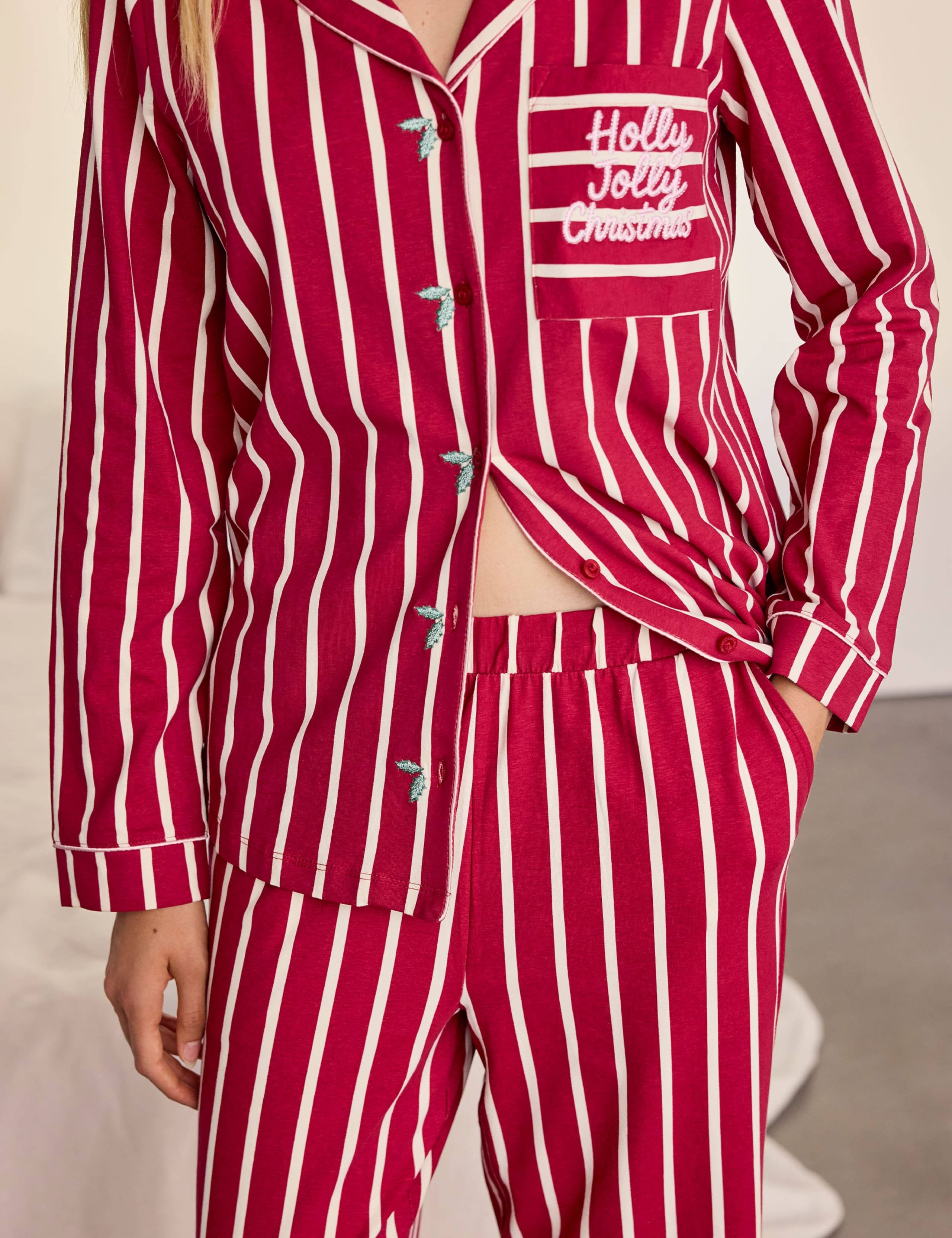 Cotton Rich Striped Long Pyjama Set 7 of 9