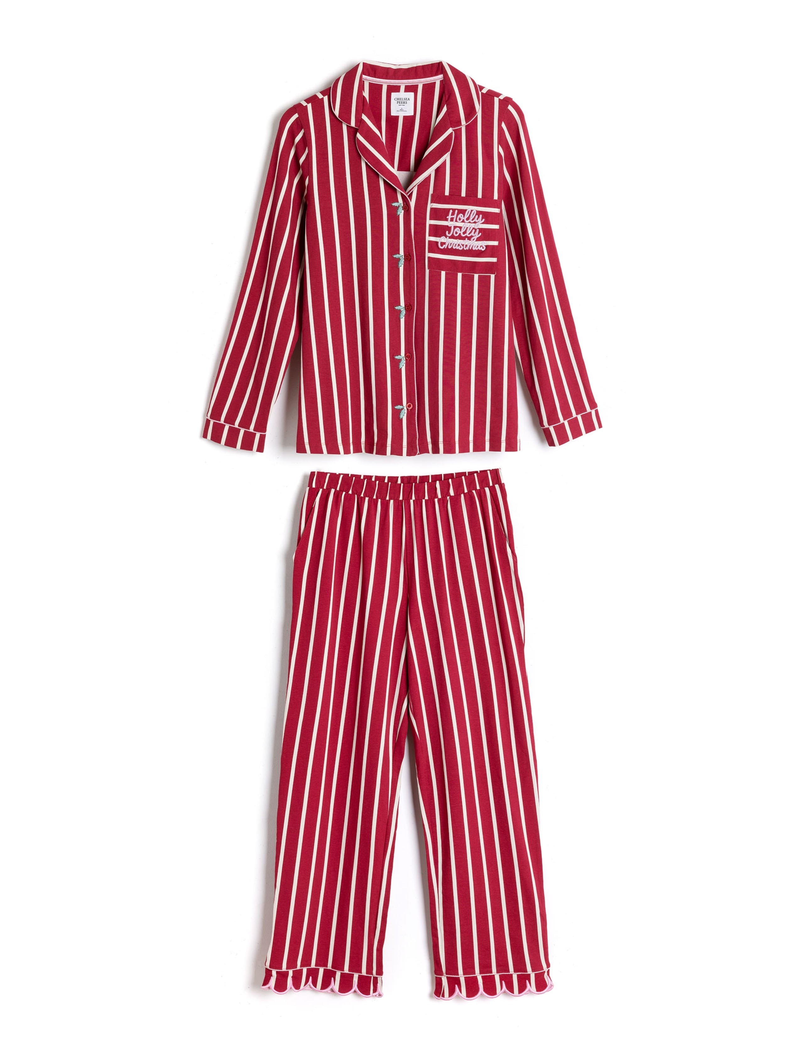 Cotton Rich Striped Long Pyjama Set 2 of 9