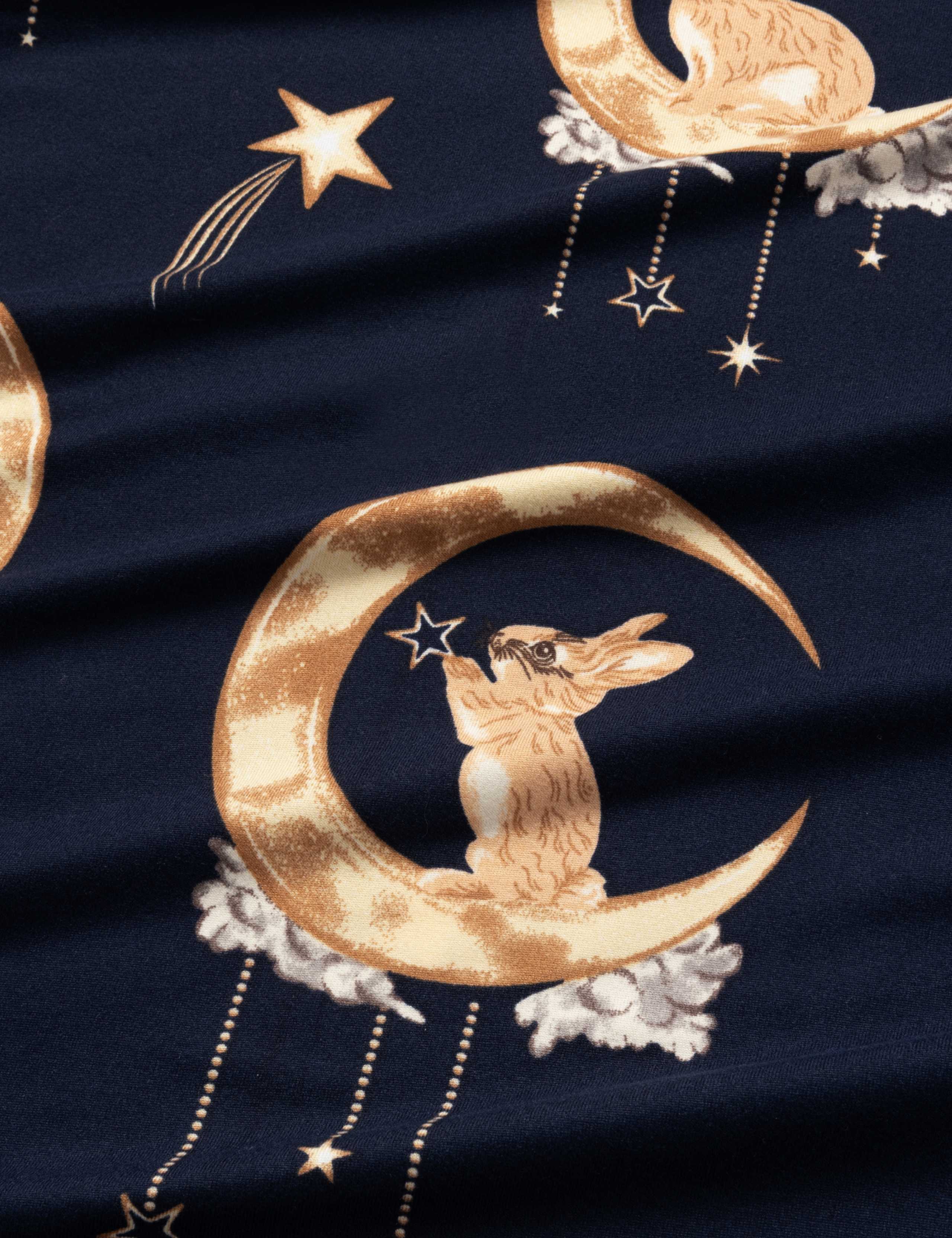 Bunny On Moon Print Long Pyjama Set 8 of 8