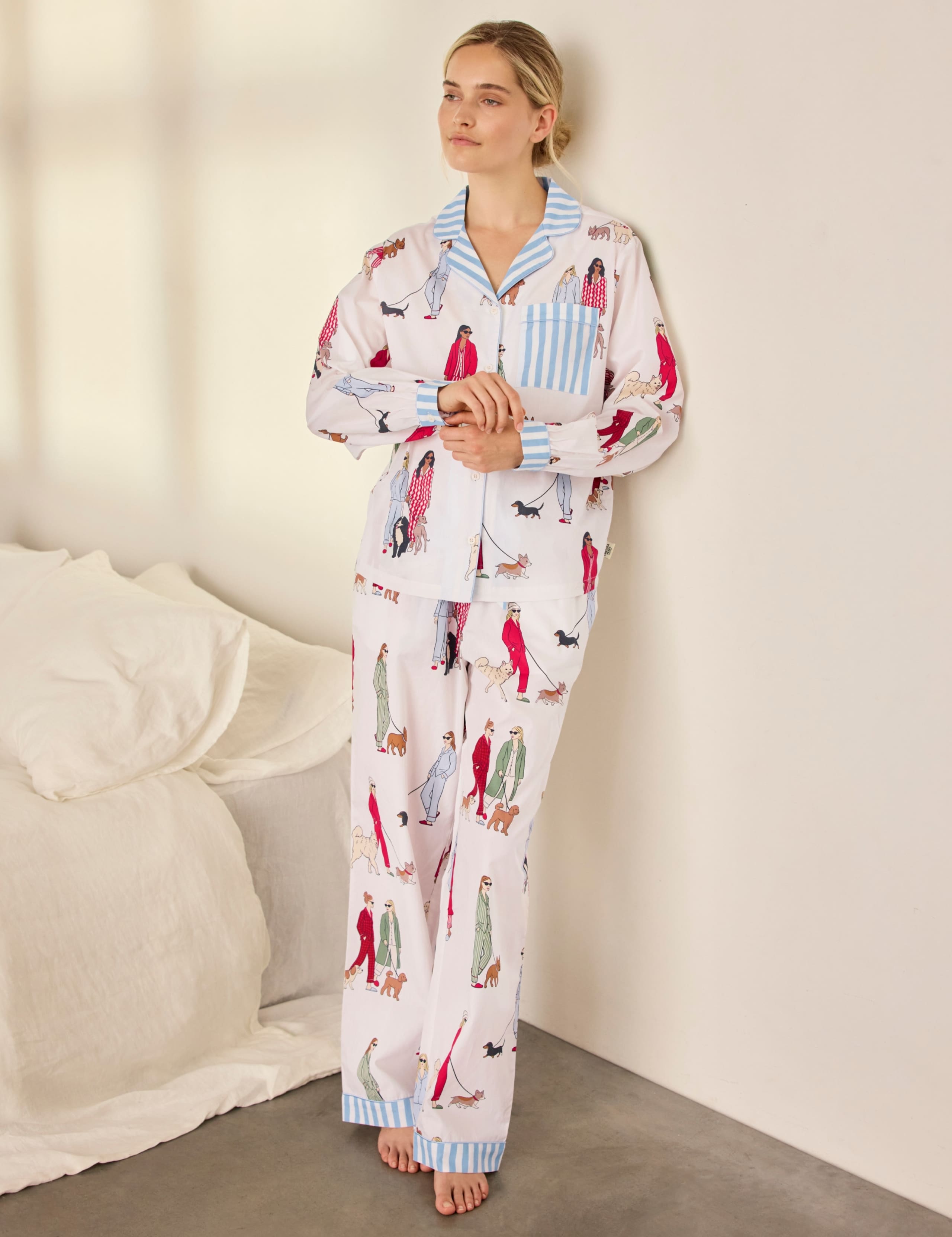 Pure Cotton Long Sleeve Two Piece Pyjamas 3 of 7