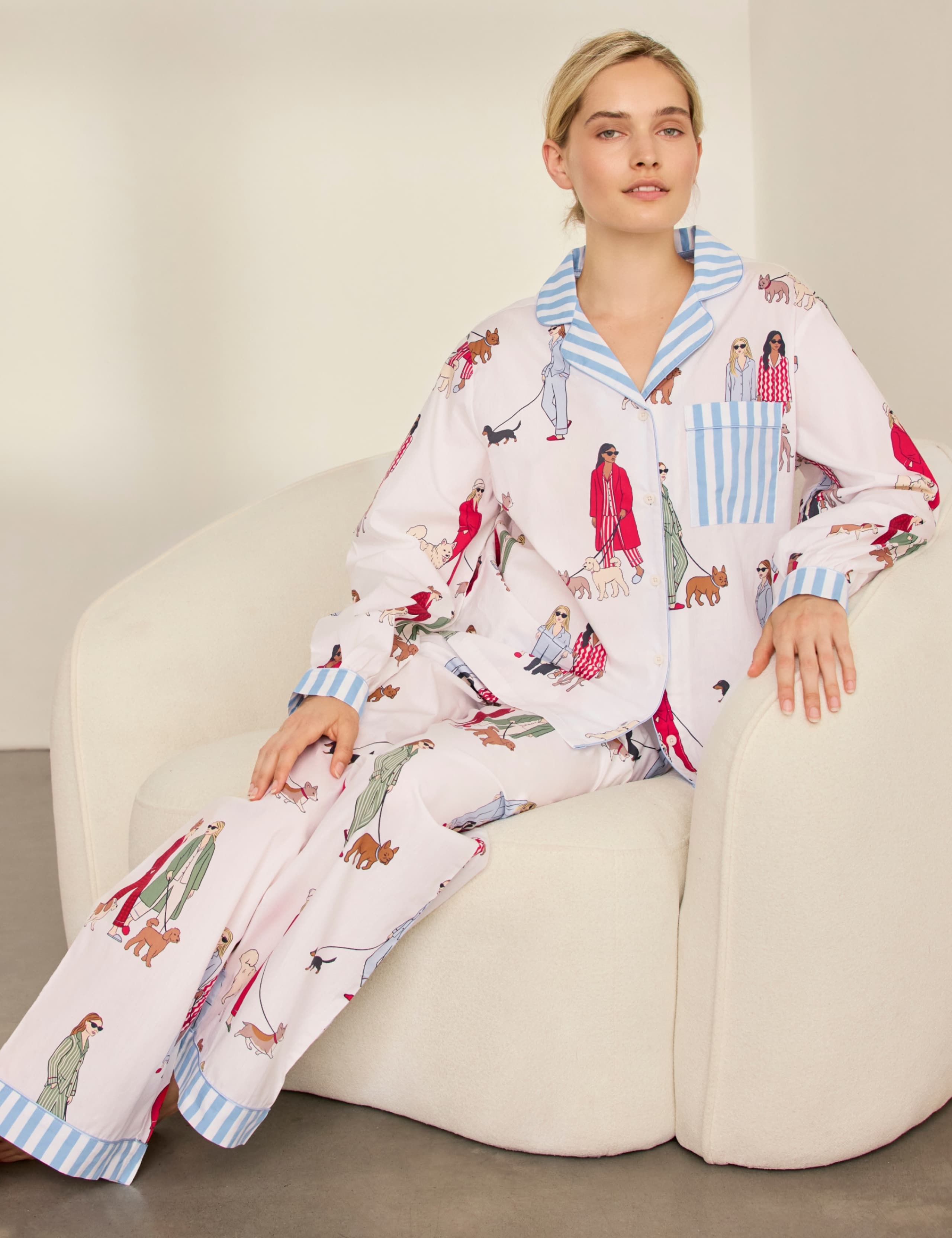 Pure Cotton Long Sleeve Two Piece Pyjamas 5 of 7