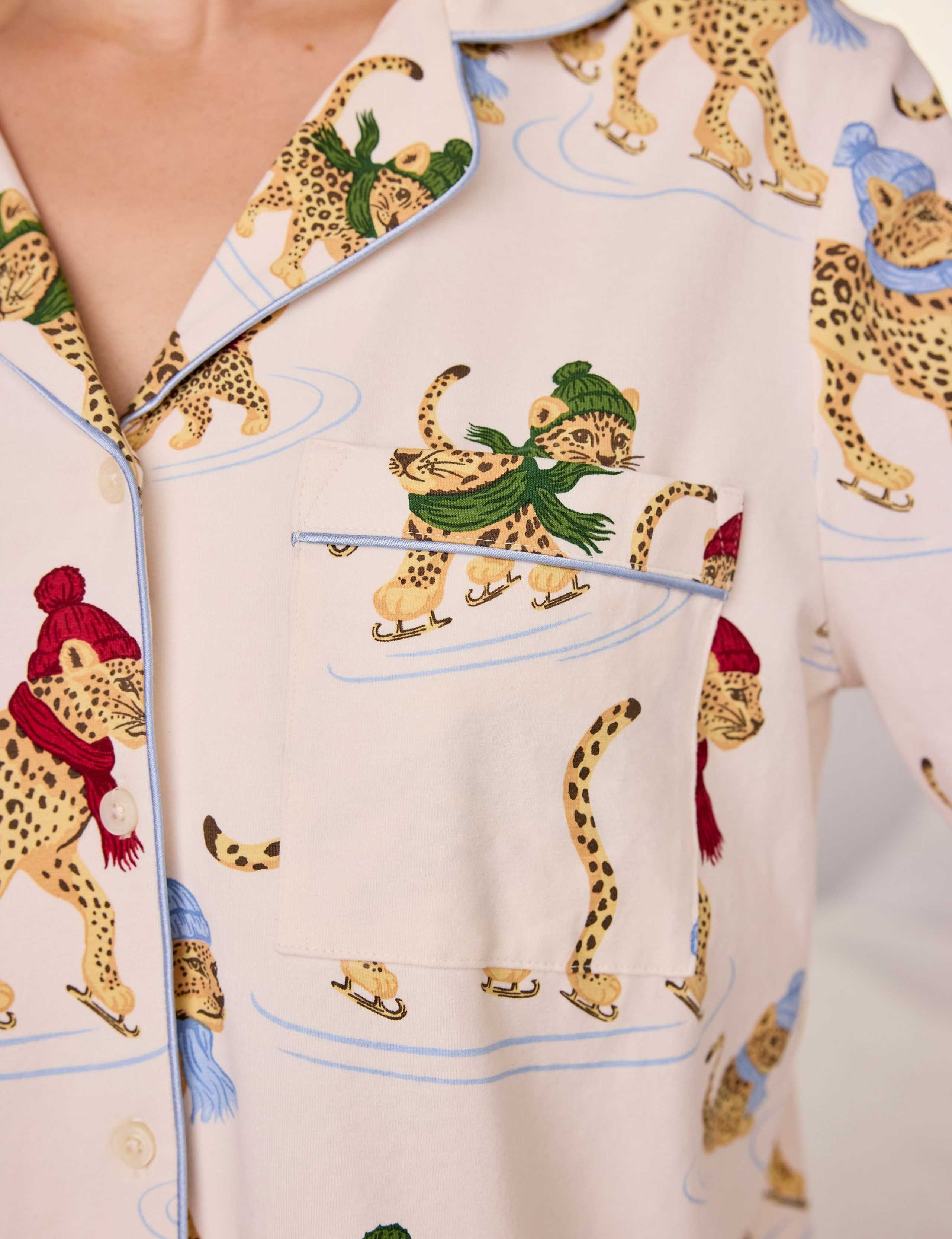 Family Christmas Skating Leopard Print Pyjama Set 5 of 6