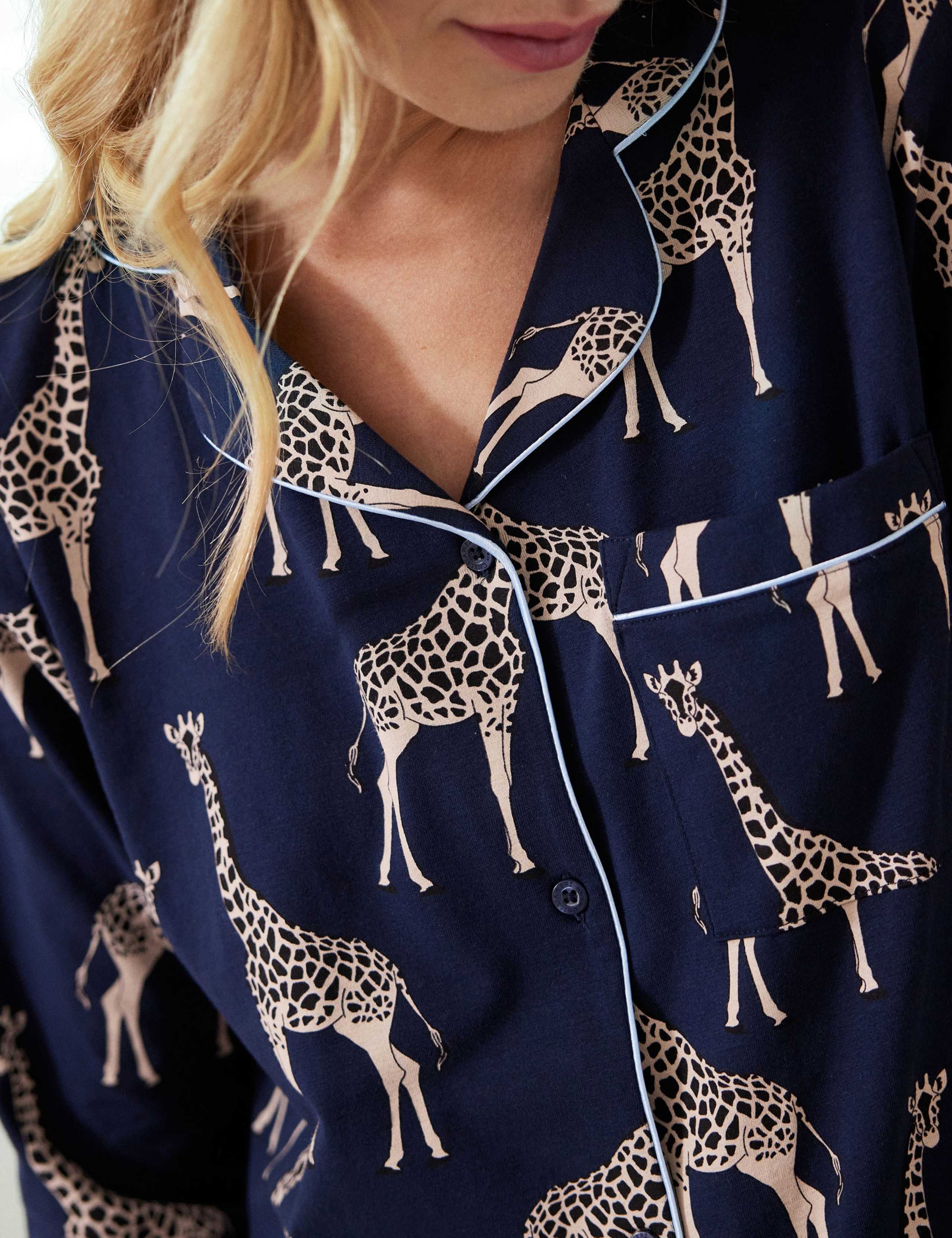 Cotton Rich Giraffe Print Pyjama Set 4 of 5