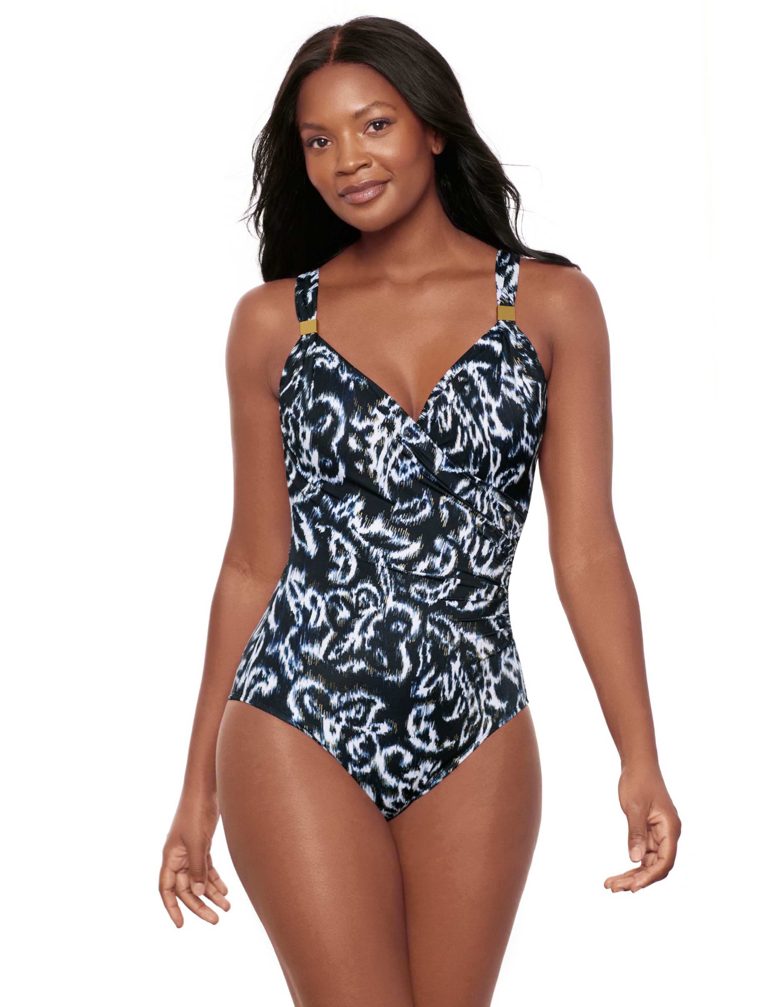 Firm Control Printed Padded Wrap Swimsuit 3 of 5