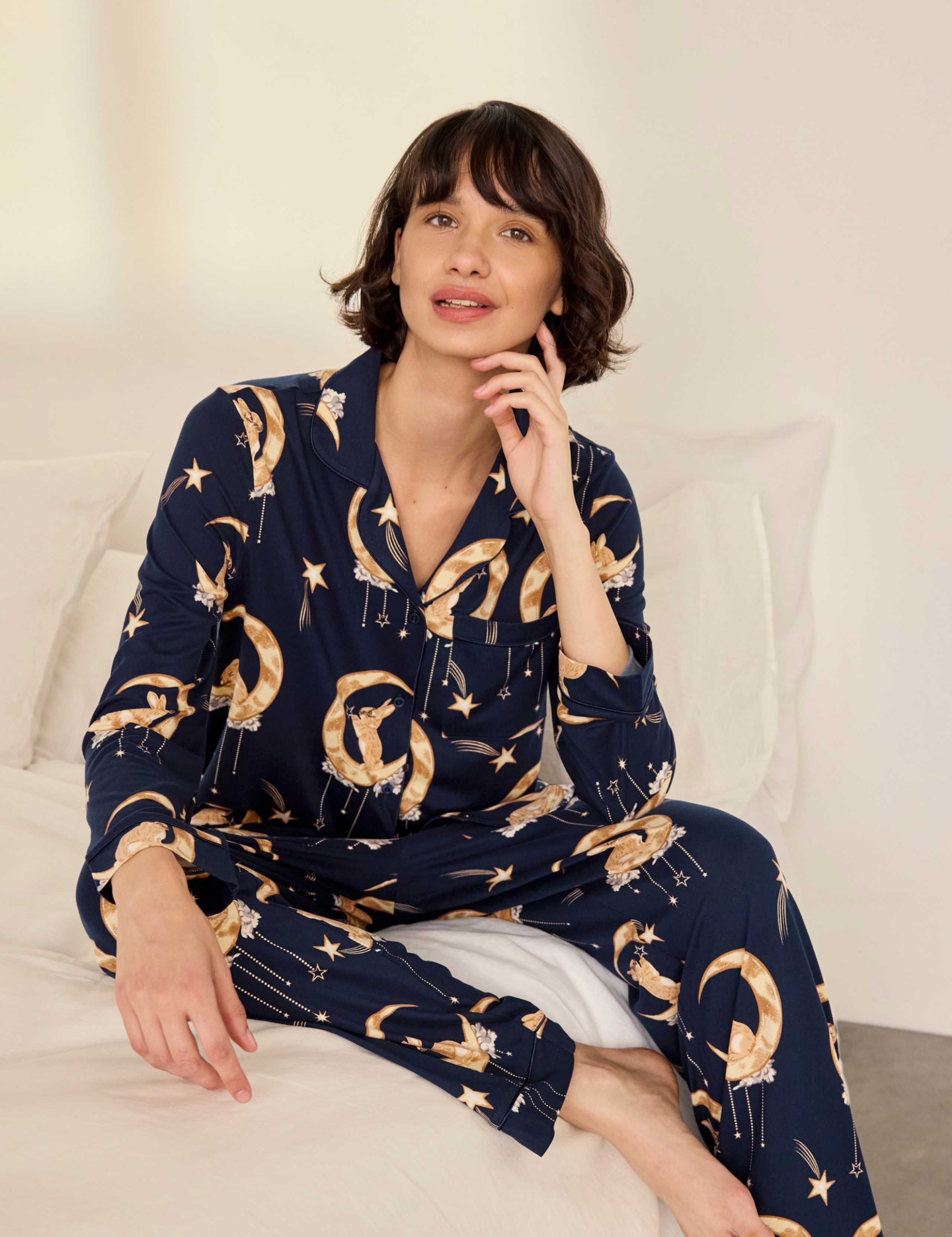 Lunar Bunny Button Front Long Sleeve Two Piece Pyjamas 1 of 7