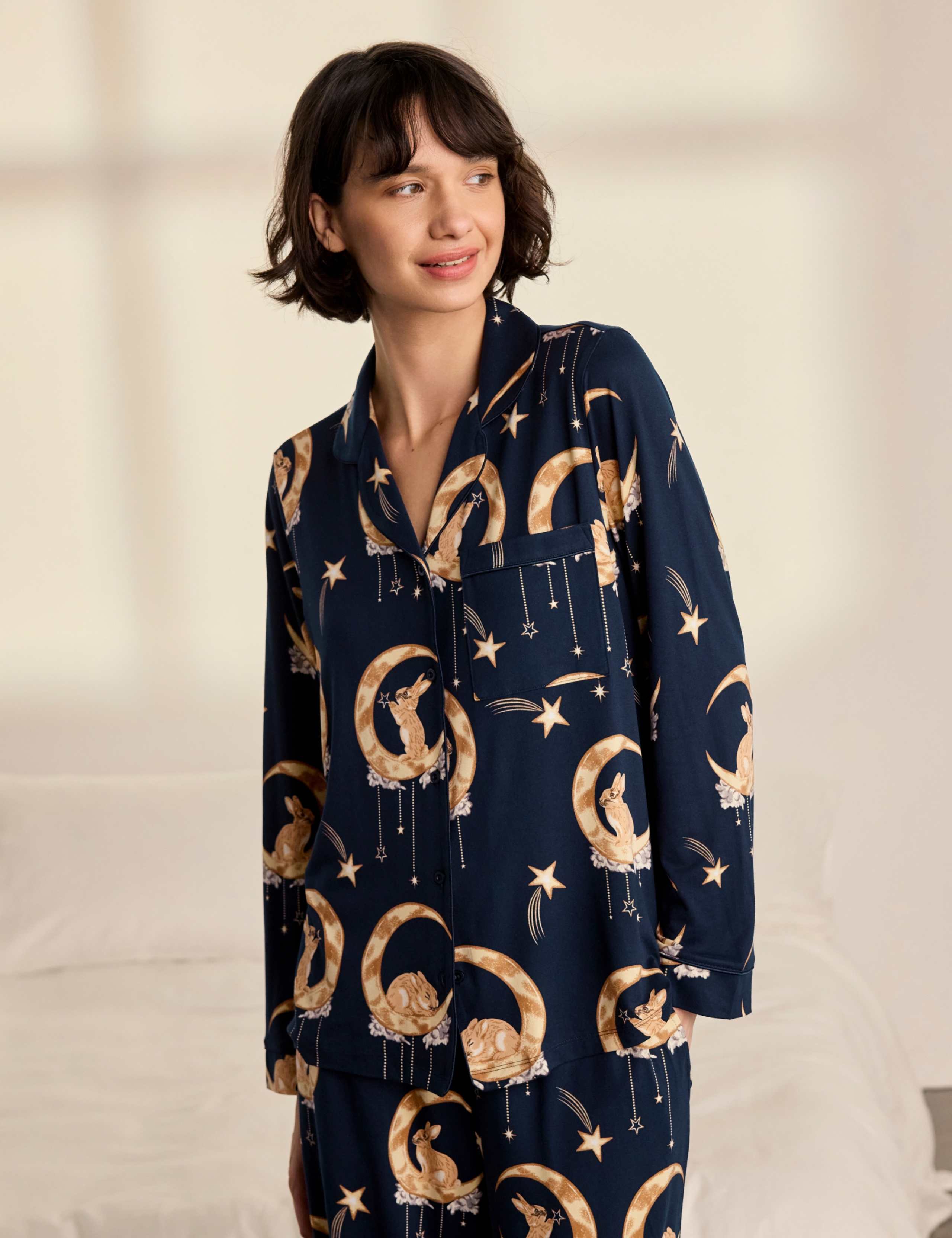 Lunar Bunny Button Front Long Sleeve Two Piece Pyjamas 5 of 7