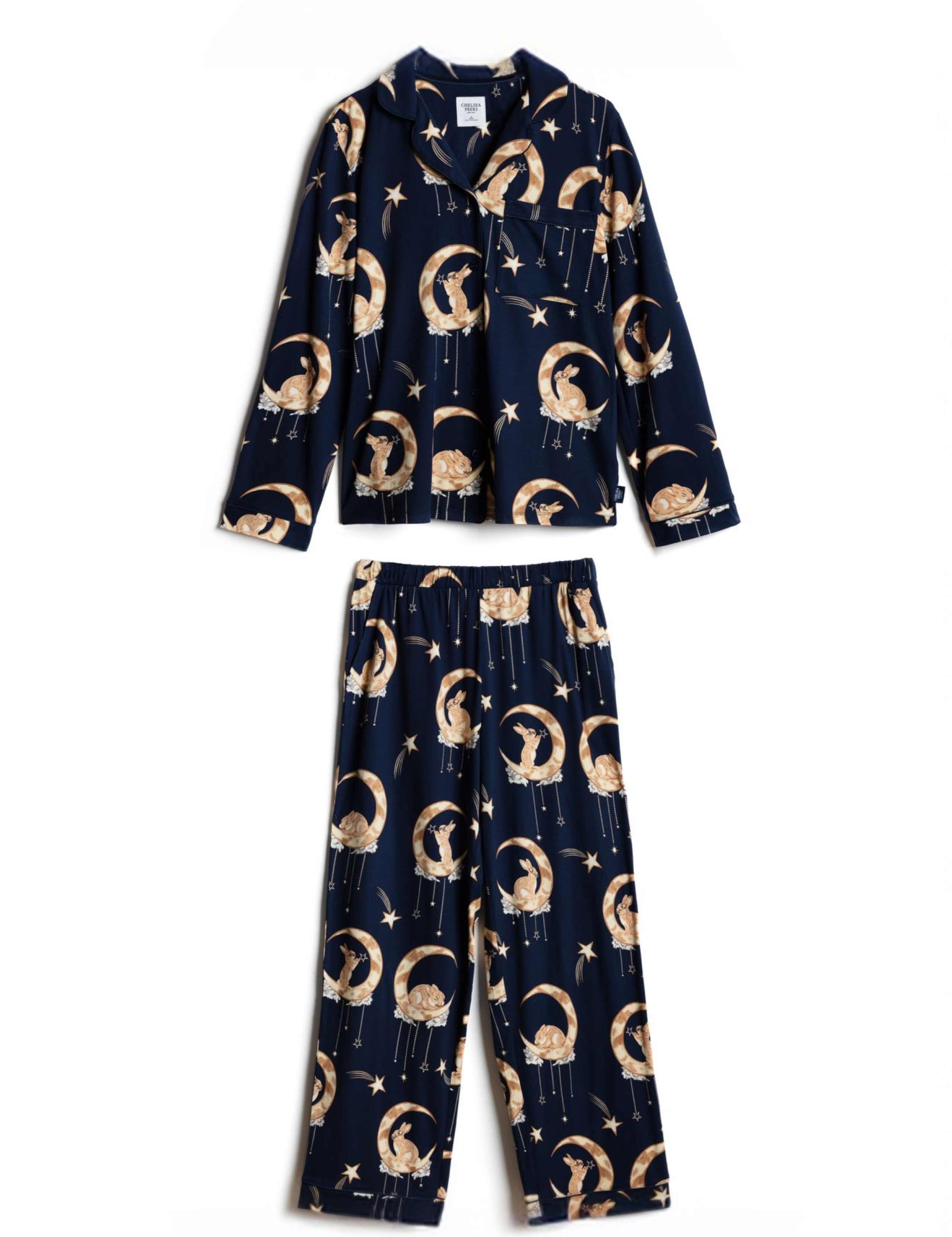 Lunar Bunny Button Front Long Sleeve Two Piece Pyjamas 2 of 7
