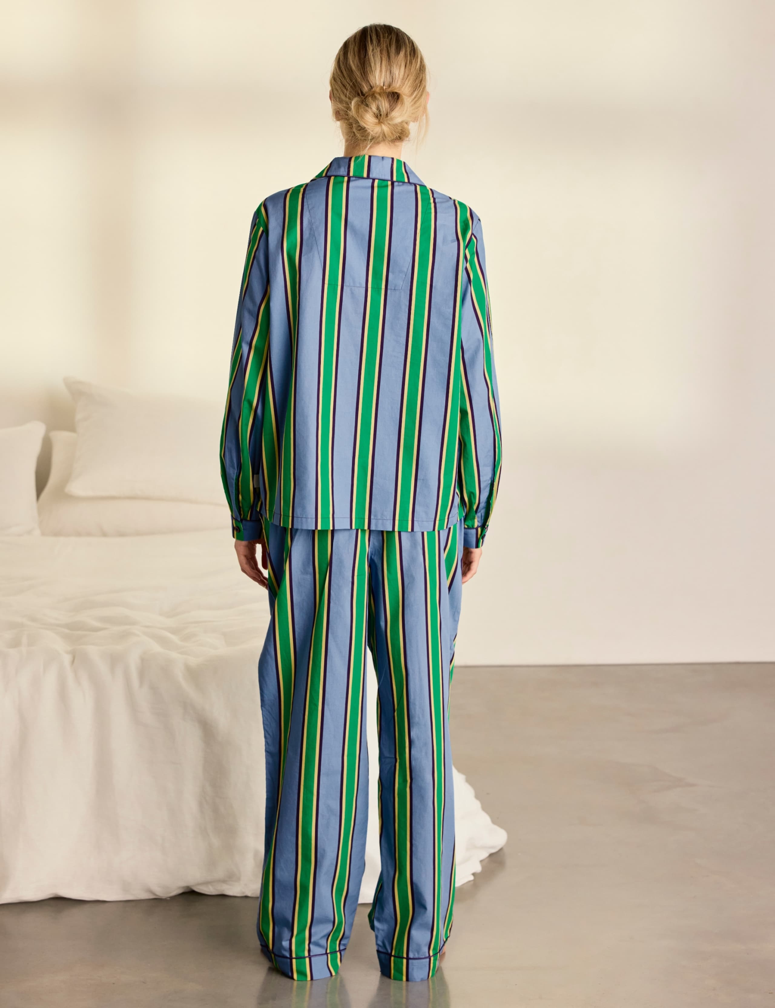 Pure Cotton Striped Long Pyjama Set 4 of 8