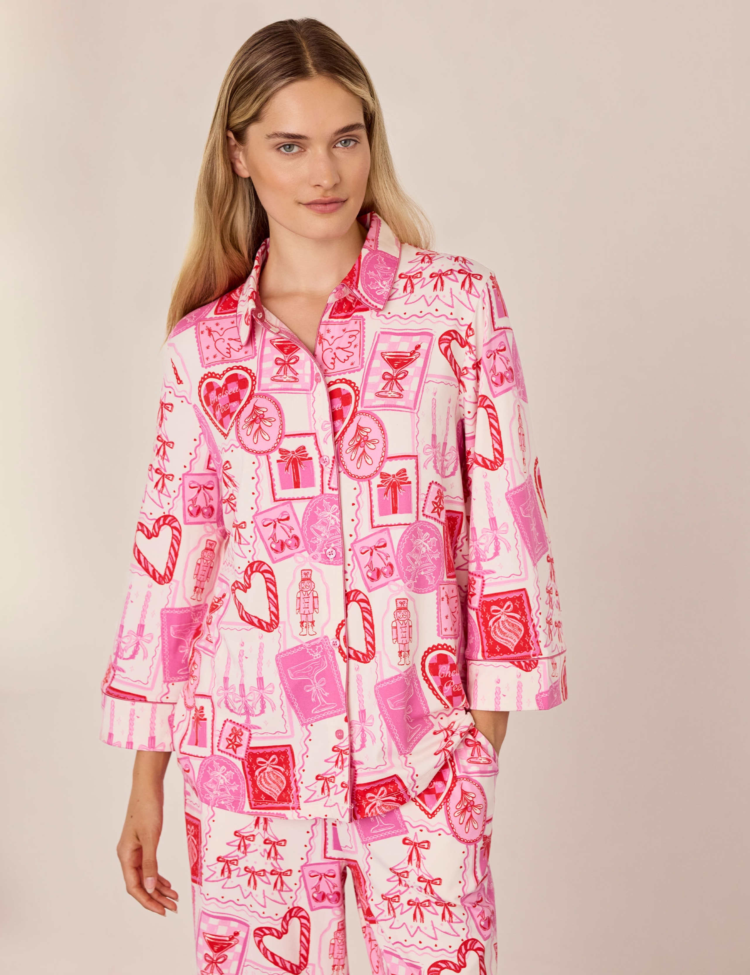 Christmas Print Long Pyjama Set 5 of 8