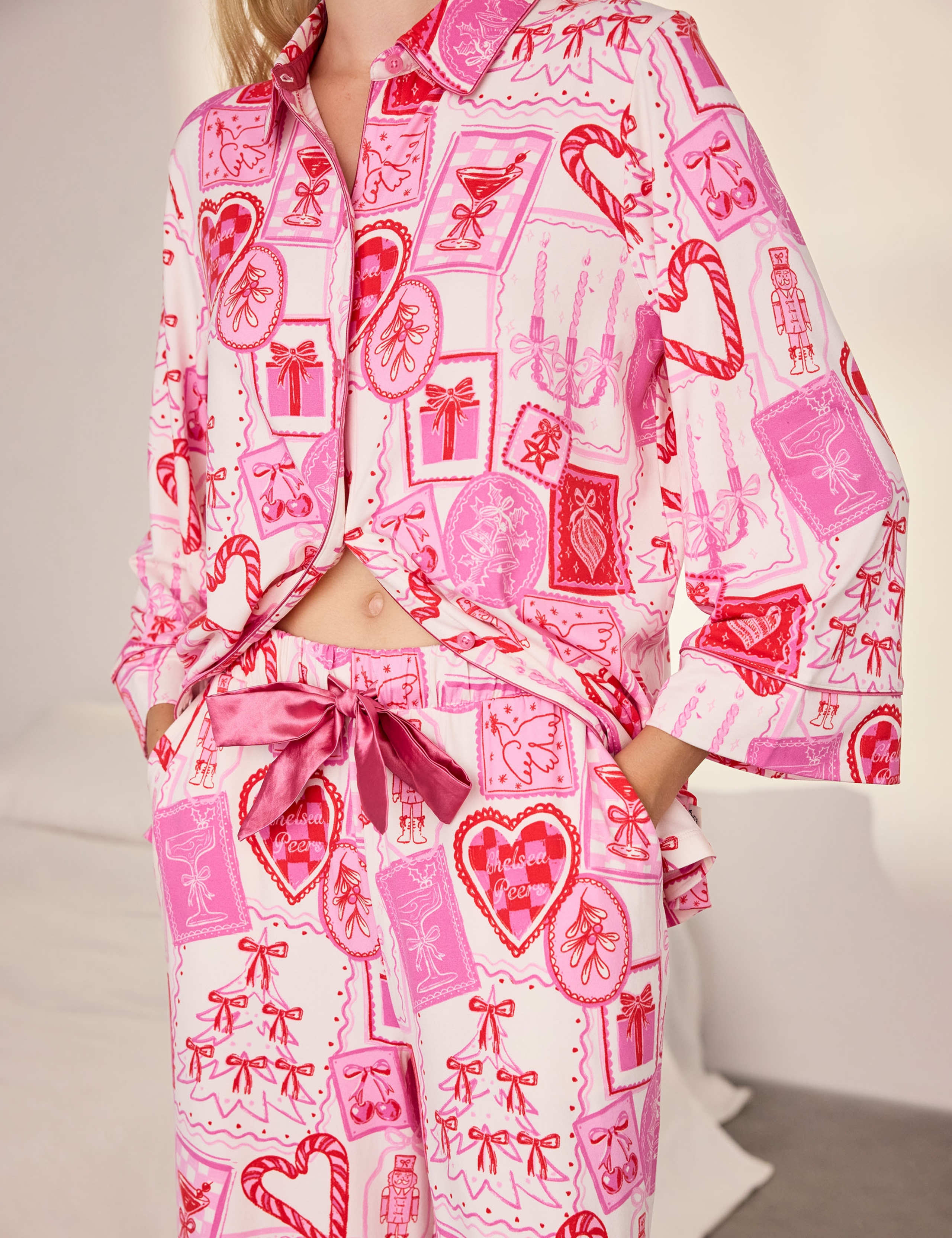 Christmas Print Long Pyjama Set 8 of 8