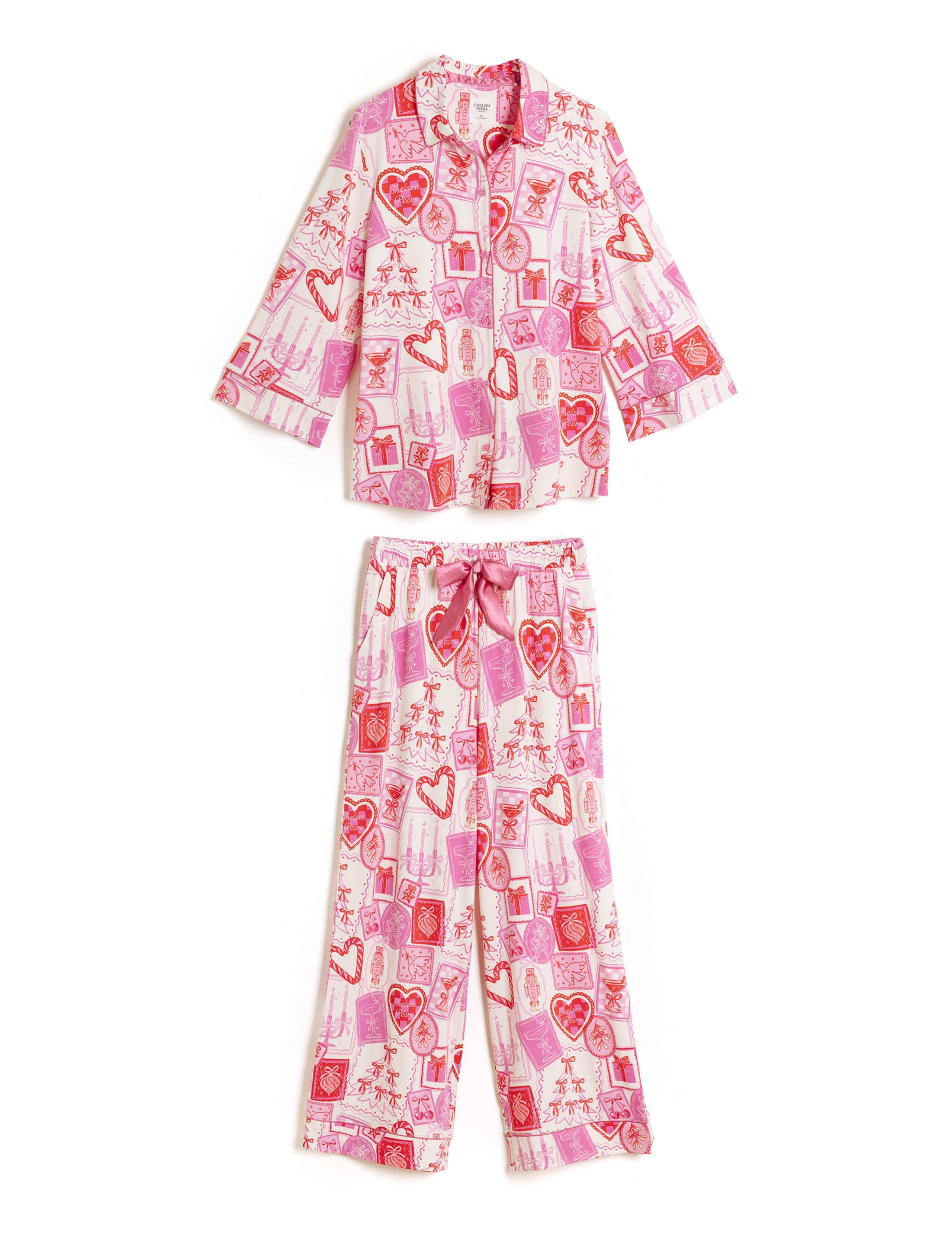 Christmas Print Long Pyjama Set 2 of 8