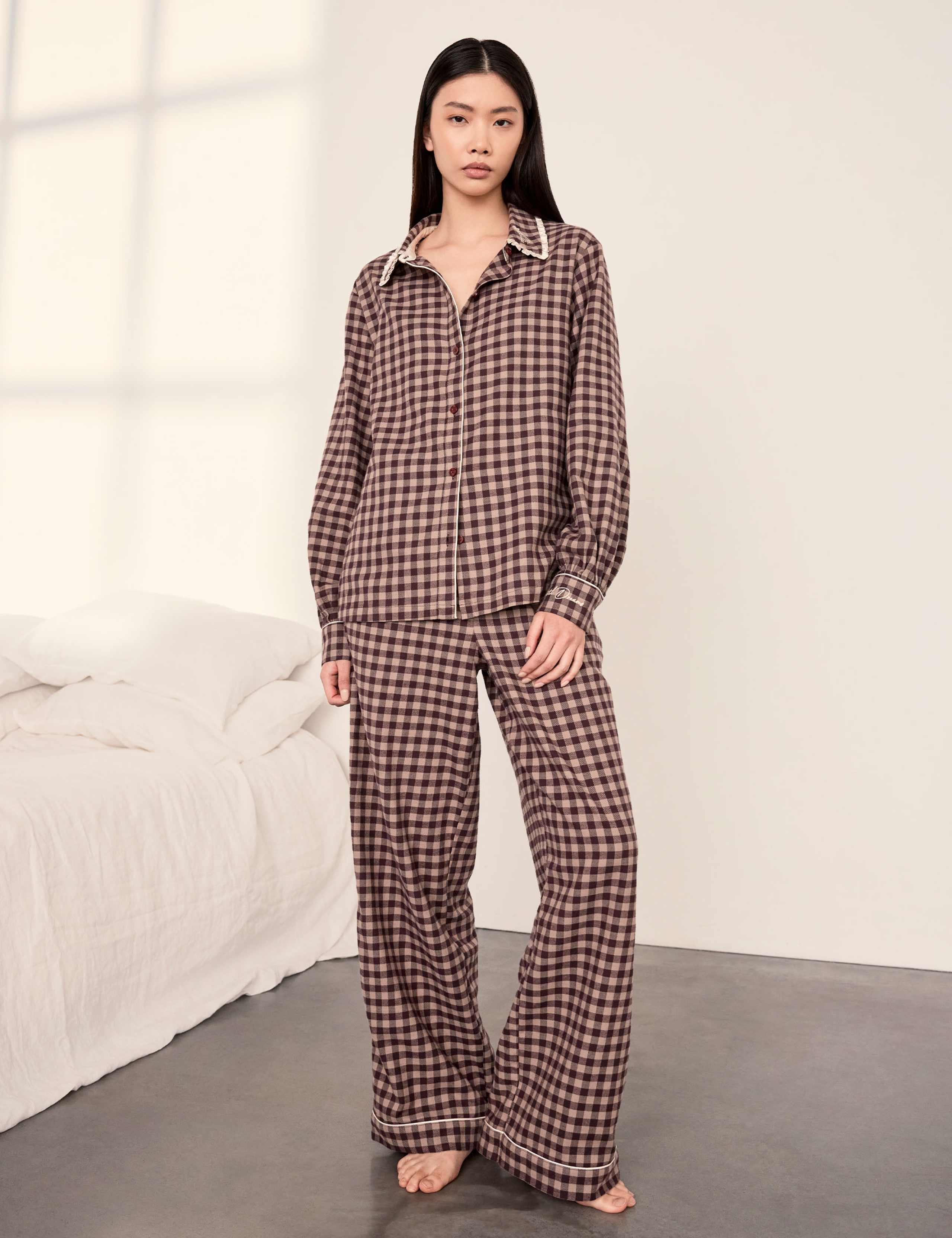 Pure Cotton Gingham Pyjama Set 1 of 6