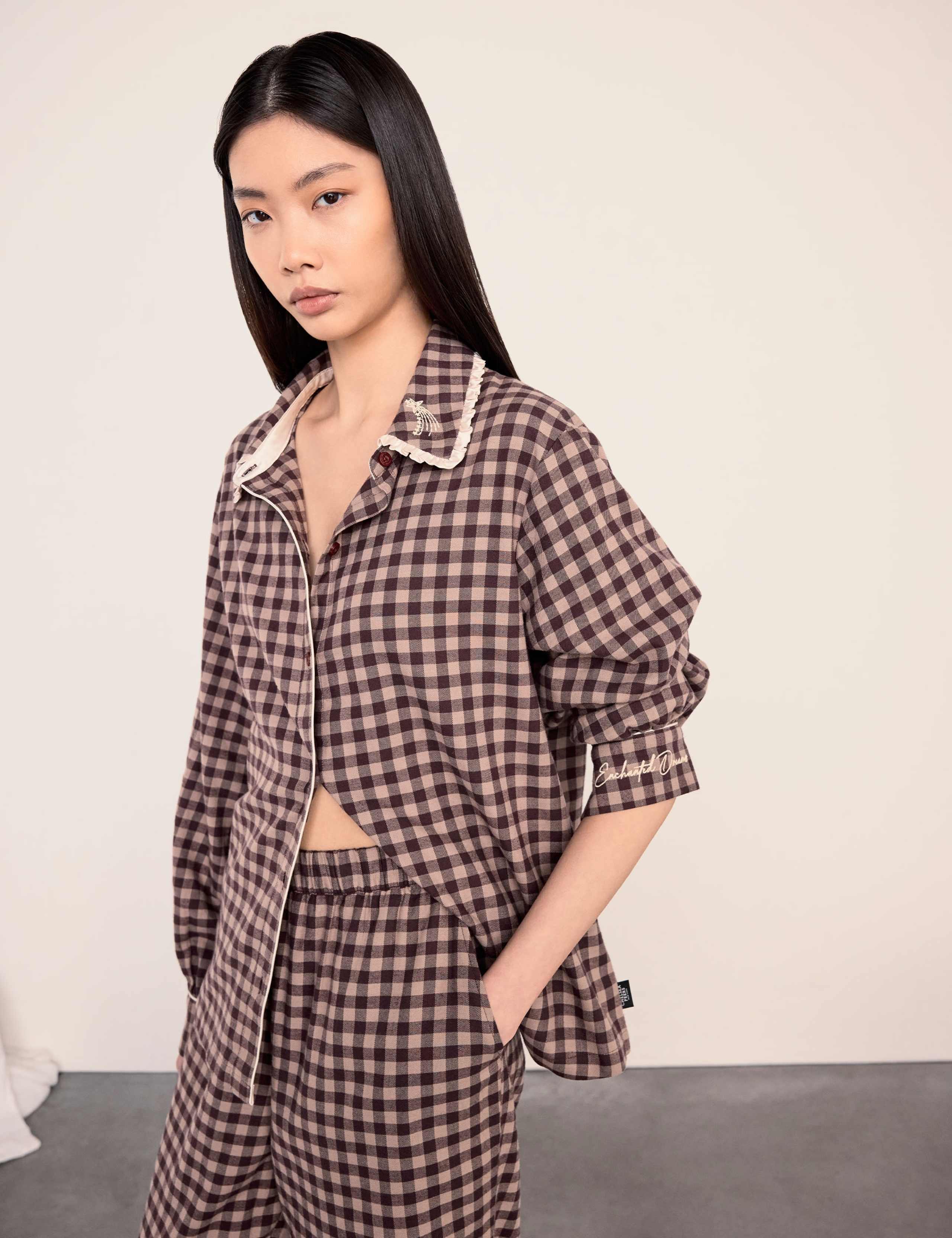 Pure Cotton Gingham Pyjama Set 3 of 6