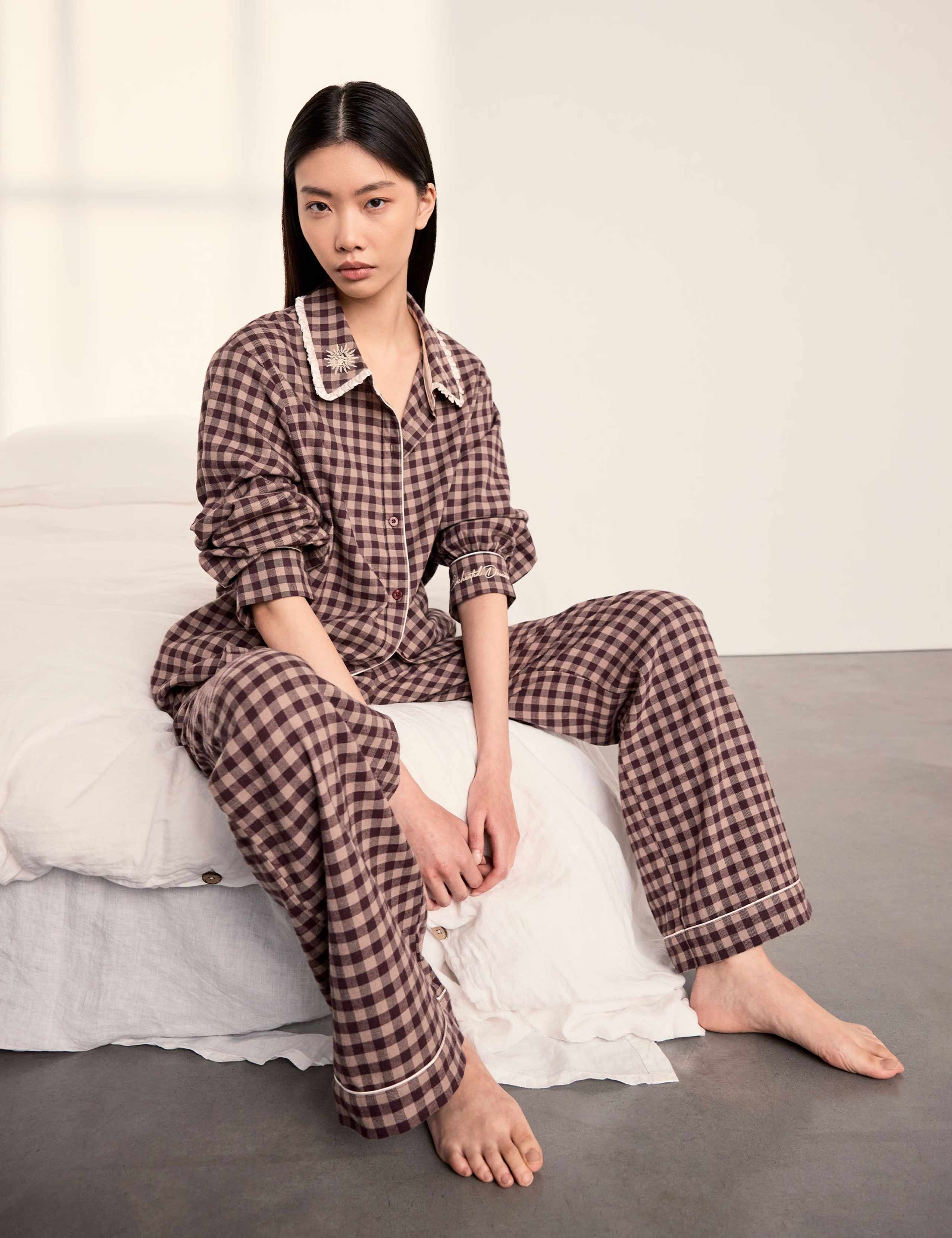 Pure Cotton Gingham Pyjama Set 4 of 6