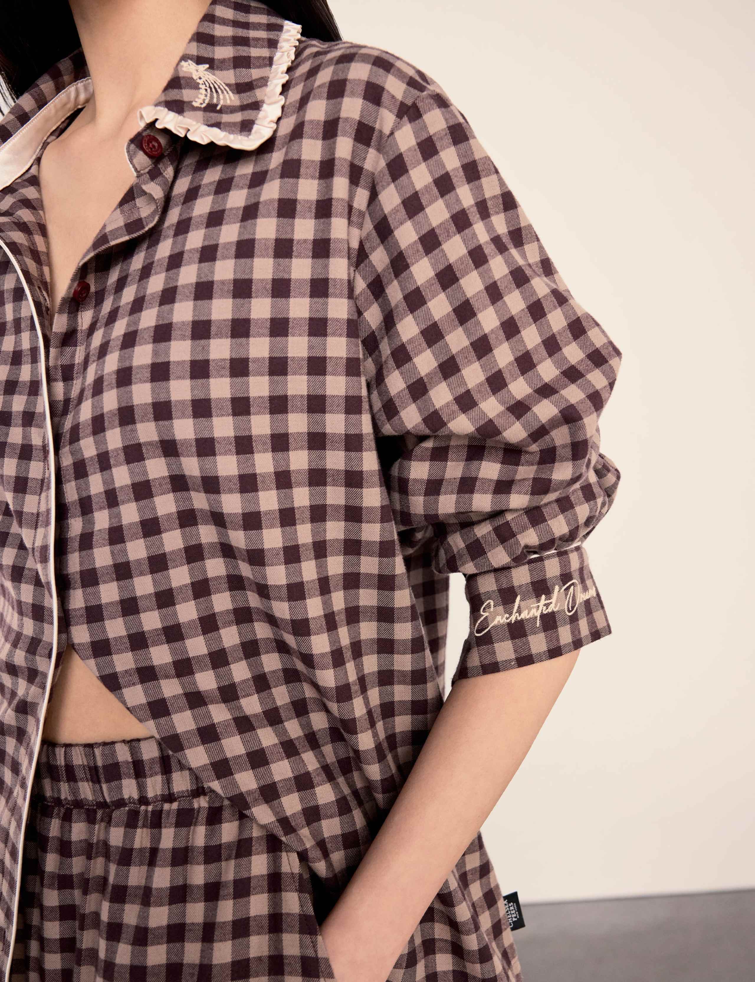 Pure Cotton Gingham Pyjama Set 6 of 6
