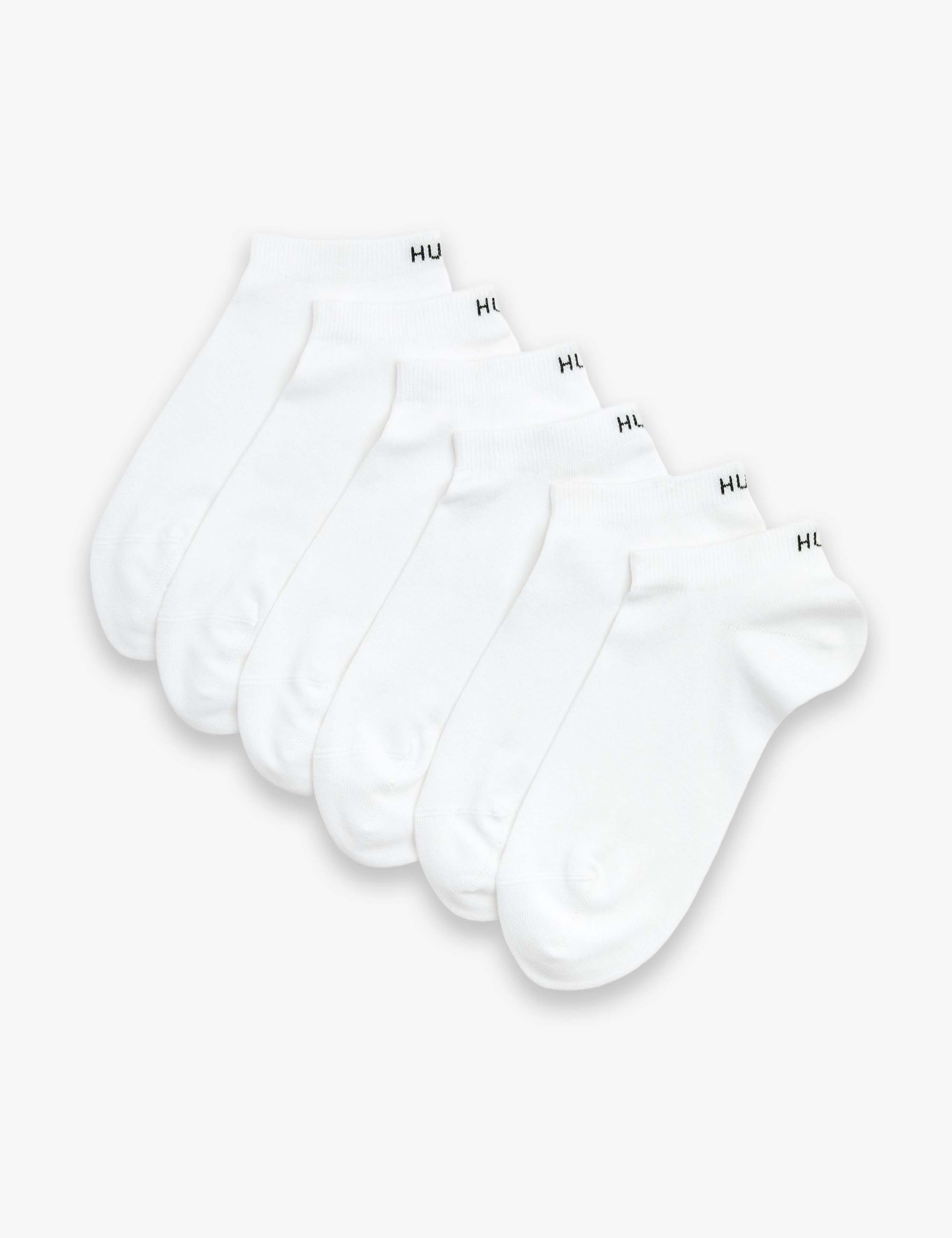 6 Pack Cotton Rich Logo Trainer Socks 1 of 3