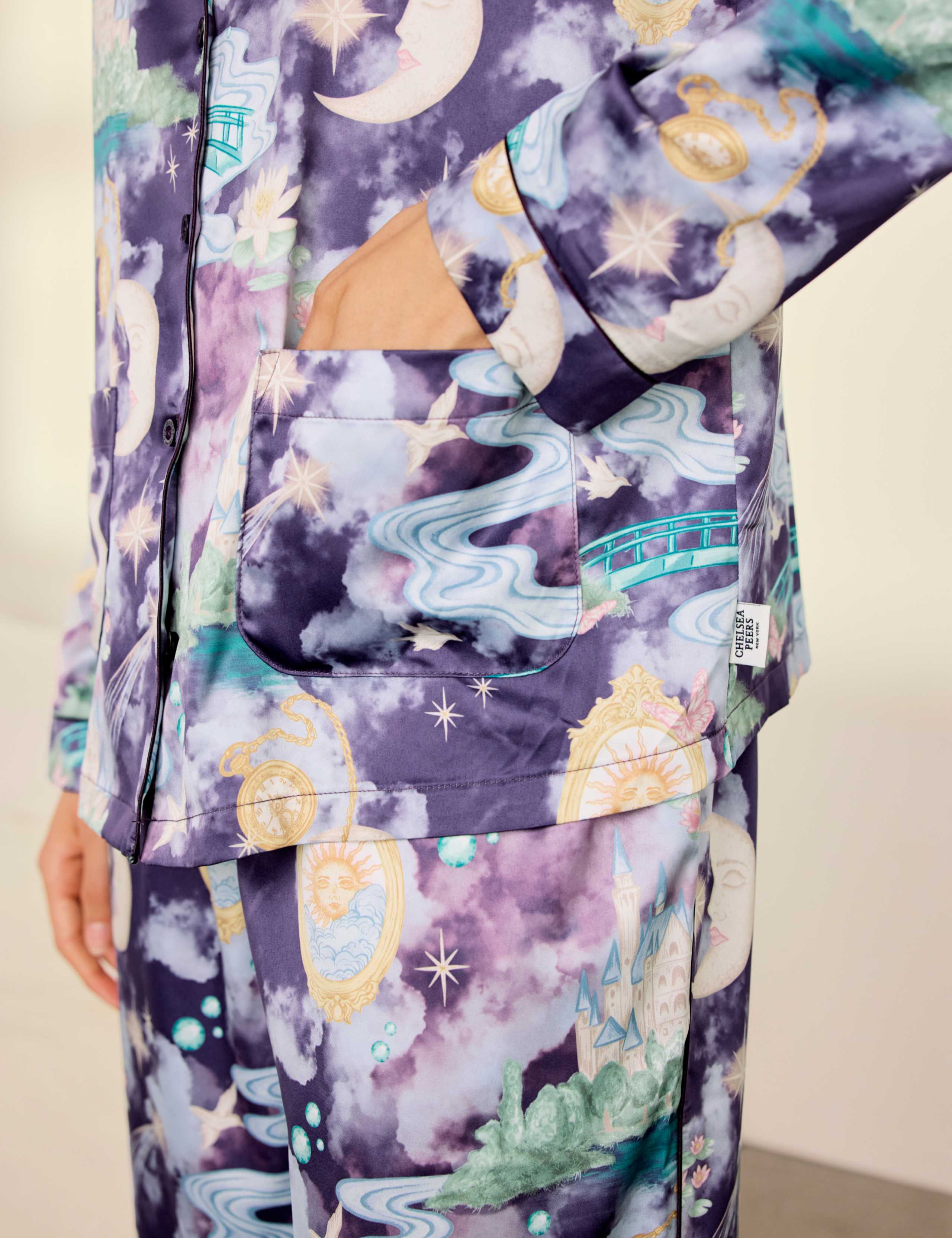 Satin Long Sleeve Two Piece Pyjama Set 6 of 8