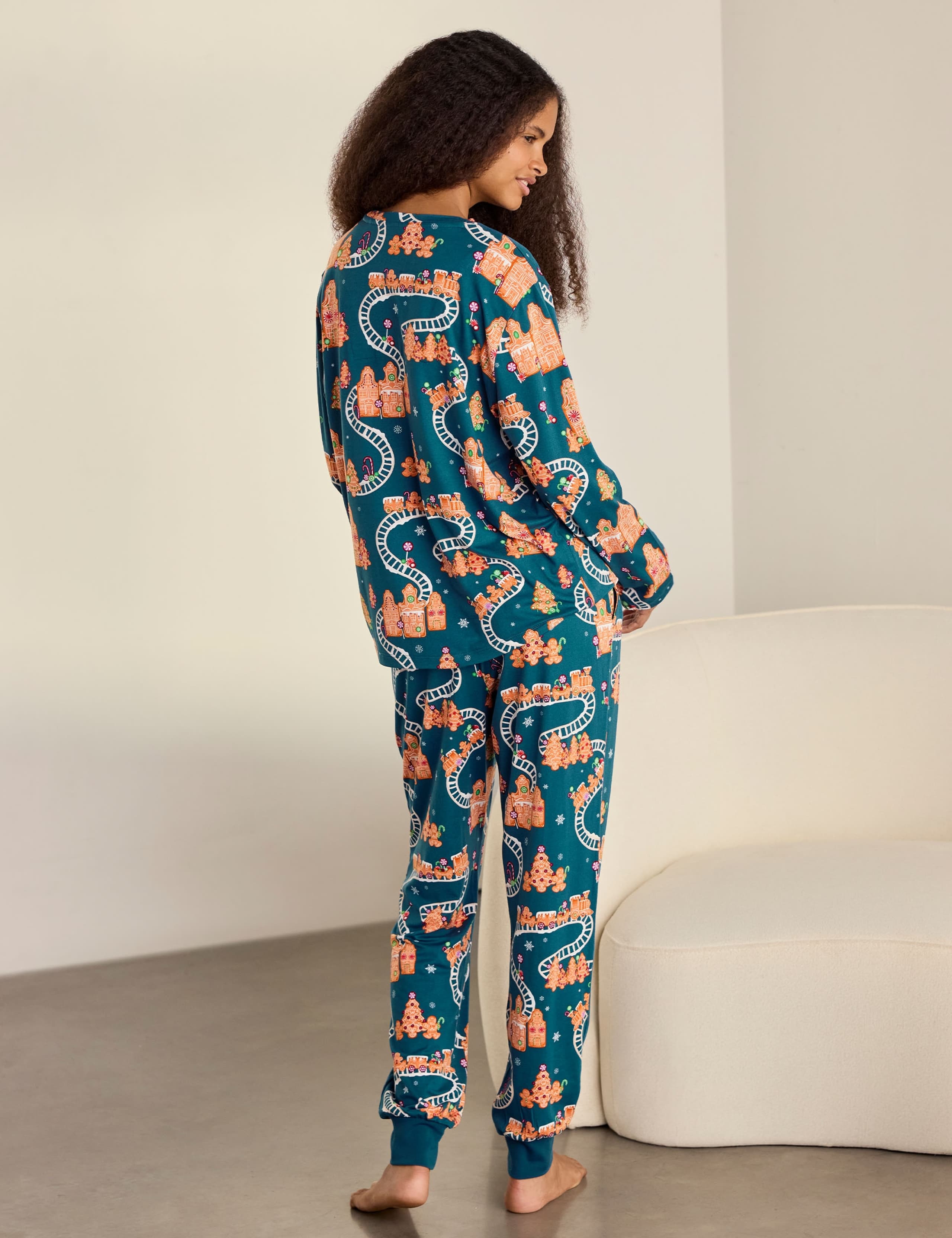 Christmas Print Long Pyjama Set 2 of 6
