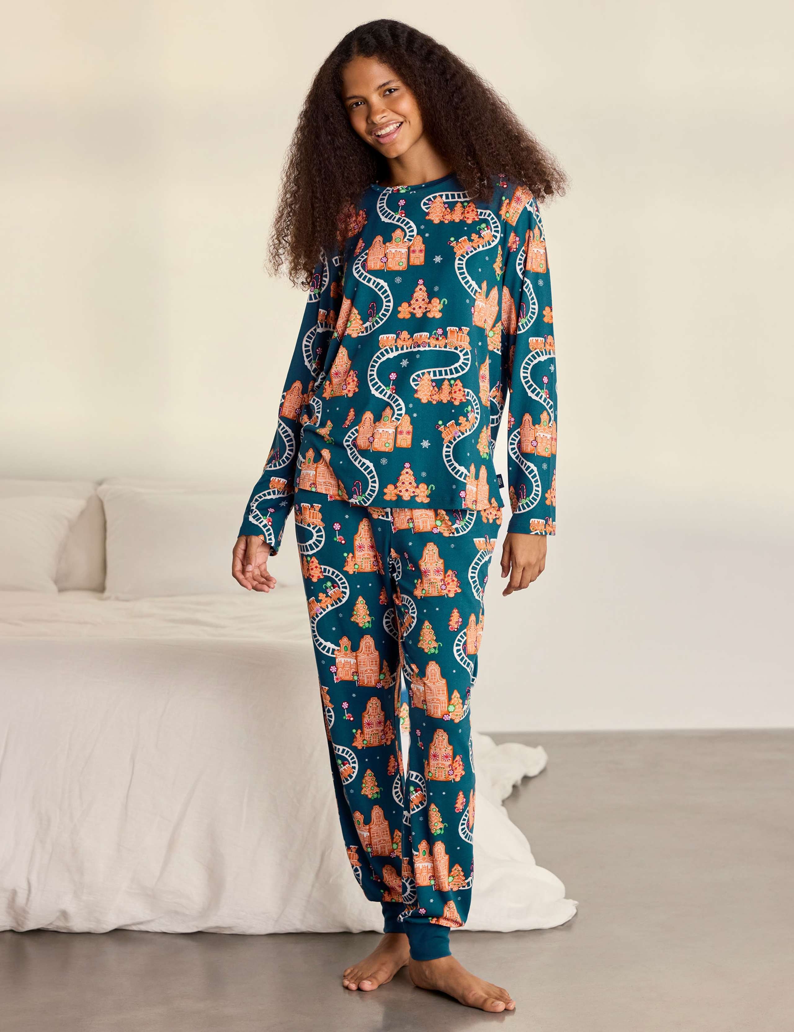 Christmas Print Long Pyjama Set 5 of 6