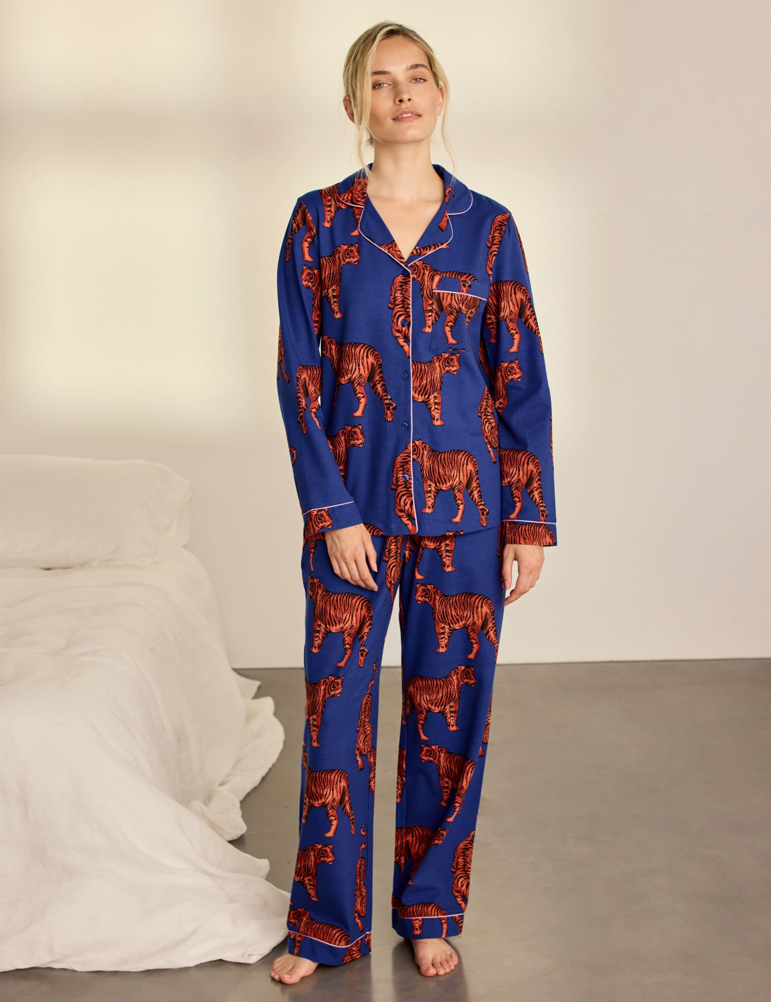 Cotton Button Fastening Pyjama Set 1 of 6