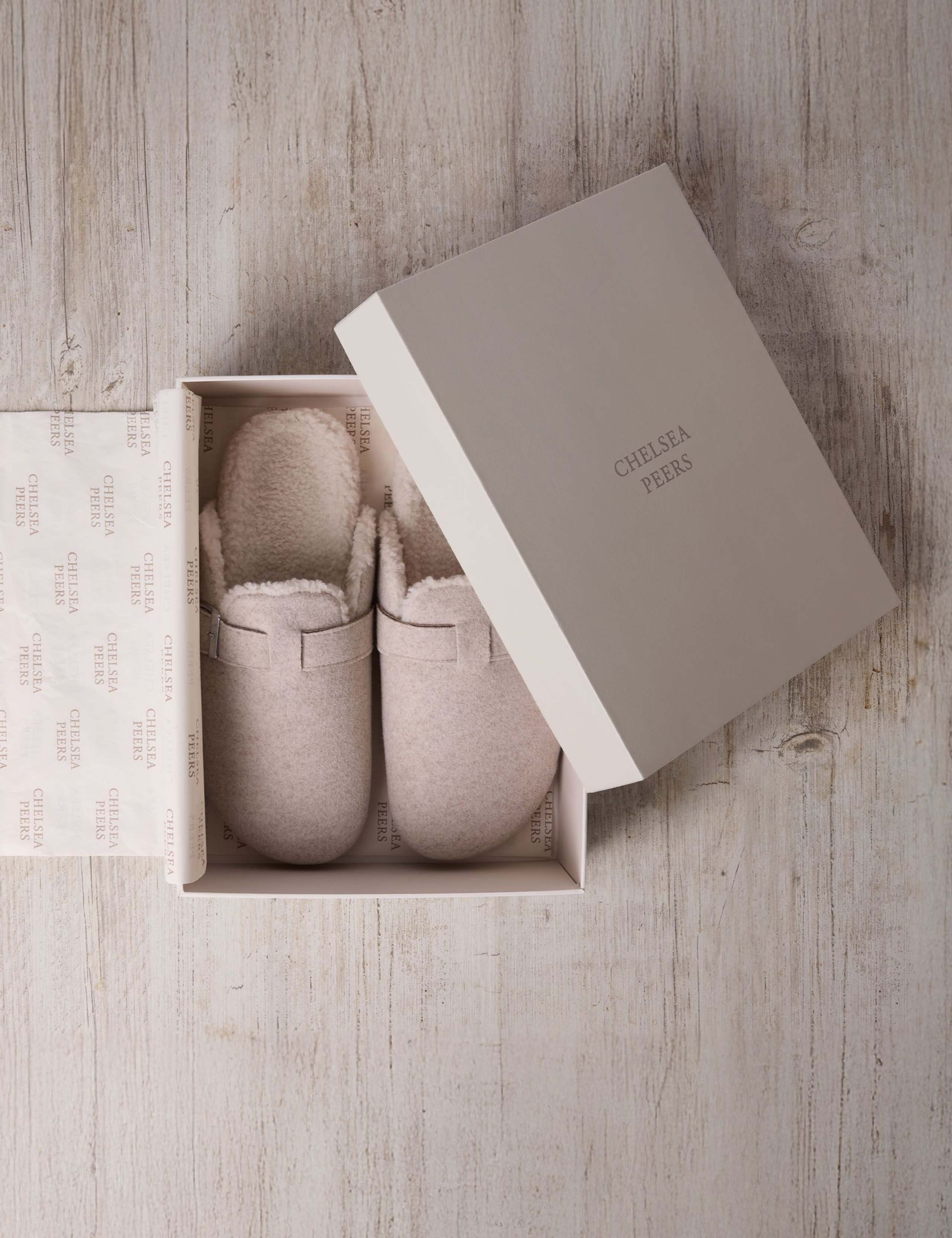 Felt Mule Slippers with Shearling Lining 1 of 5