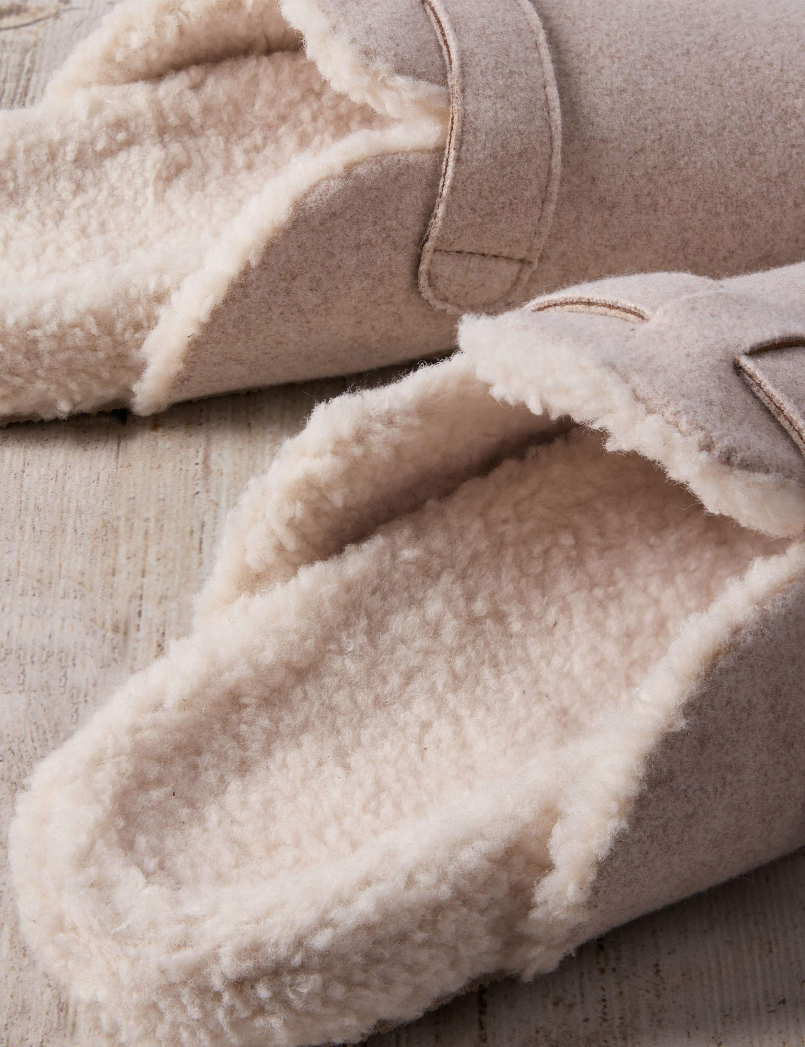 Felt Mule Slippers with Shearling Lining 3 of 5