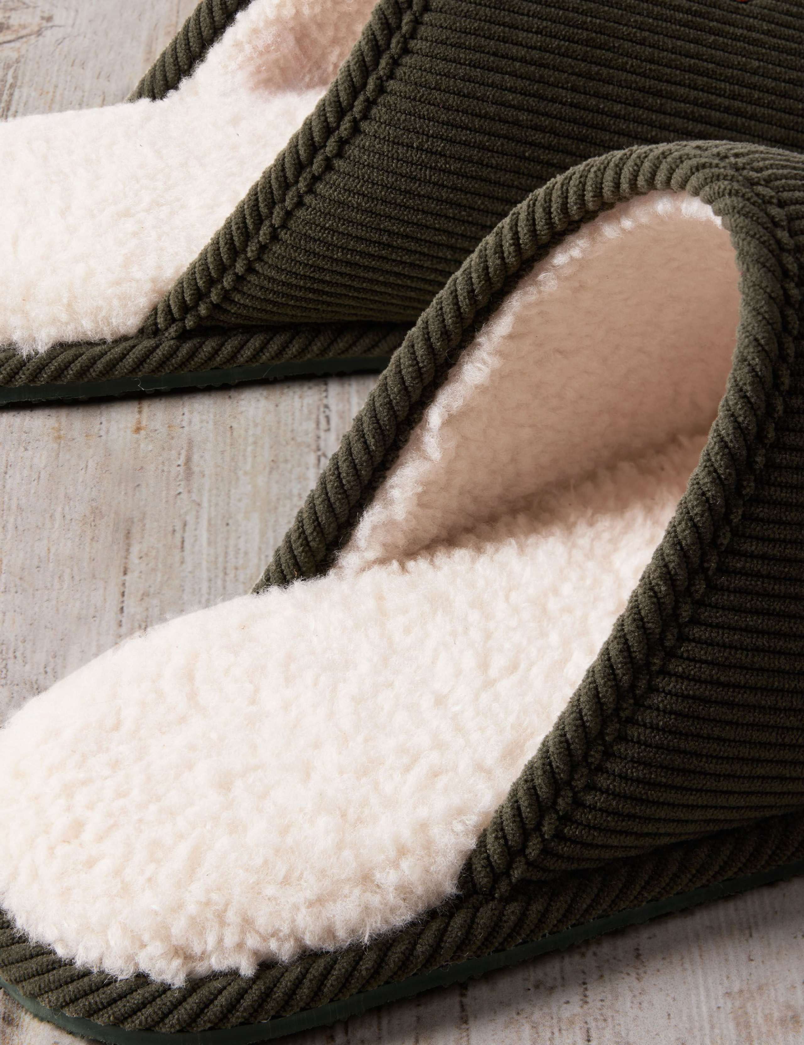 Corduroy Embroidered Rugby Dog Mule Slippers 3 of 5