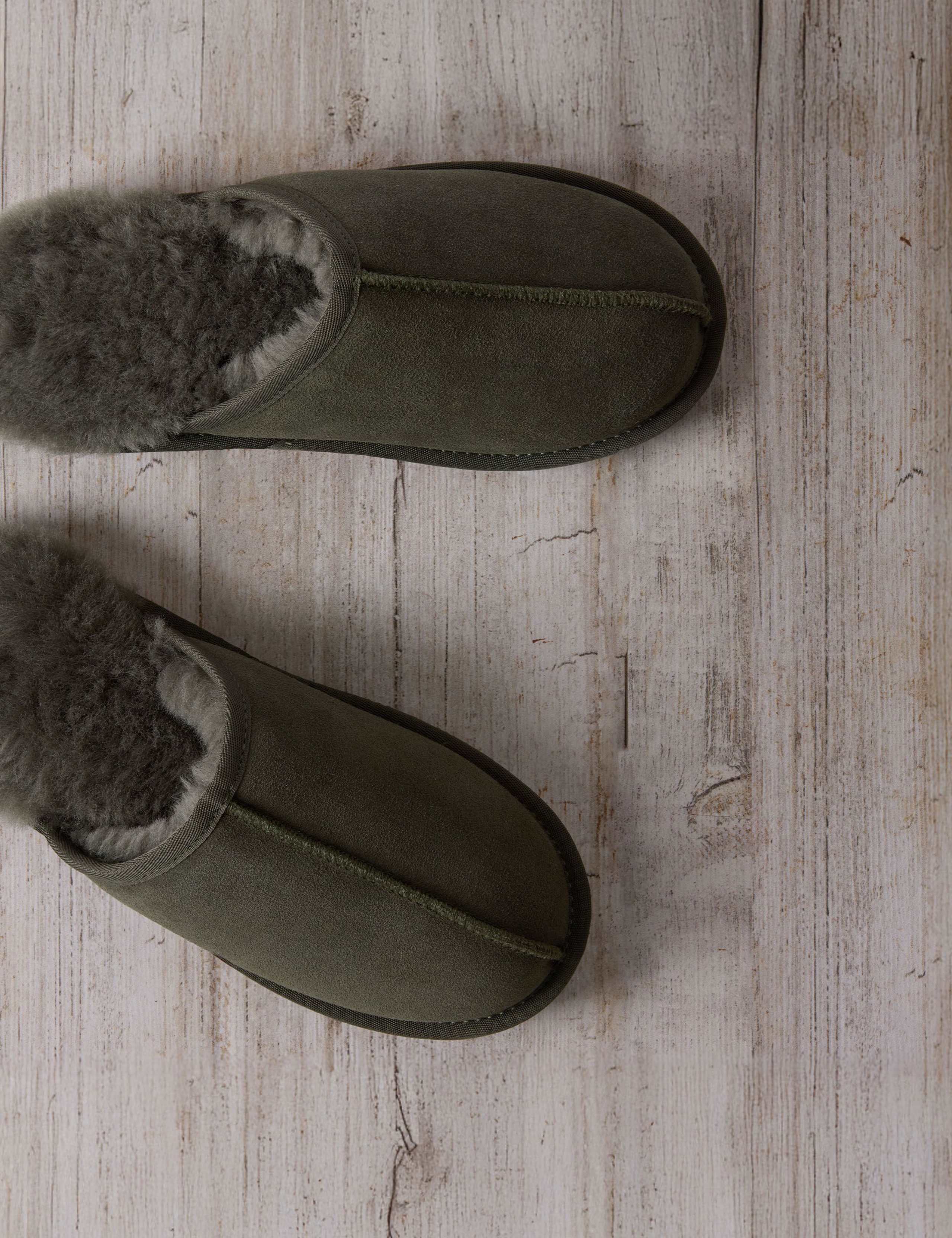 Suede Shearling Mule Slippers 2 of 5