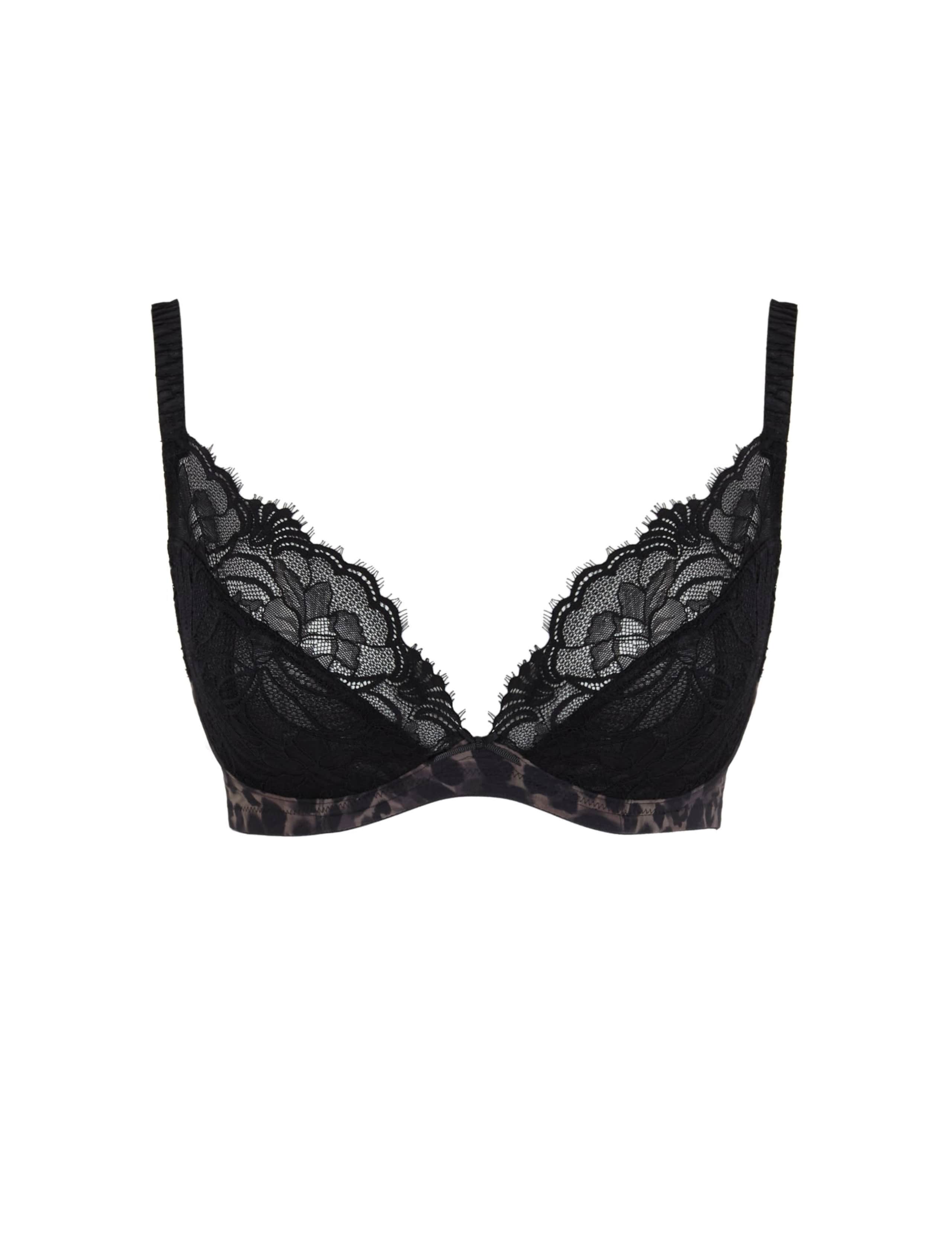 Cherie Animal Print Wired Plunge Bra D-G 2 of 4