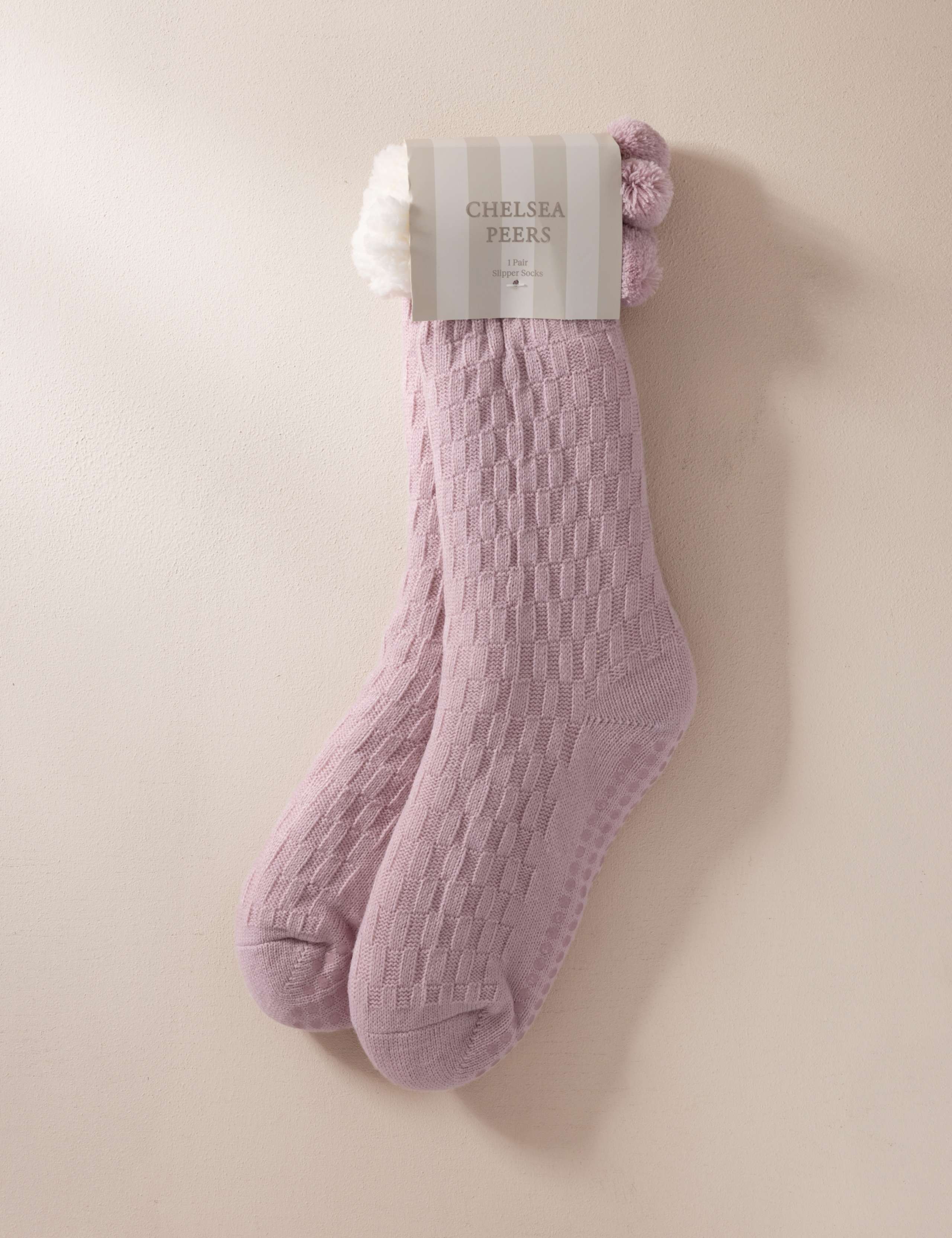 Borg Slipper Socks With Grip 3 of 4