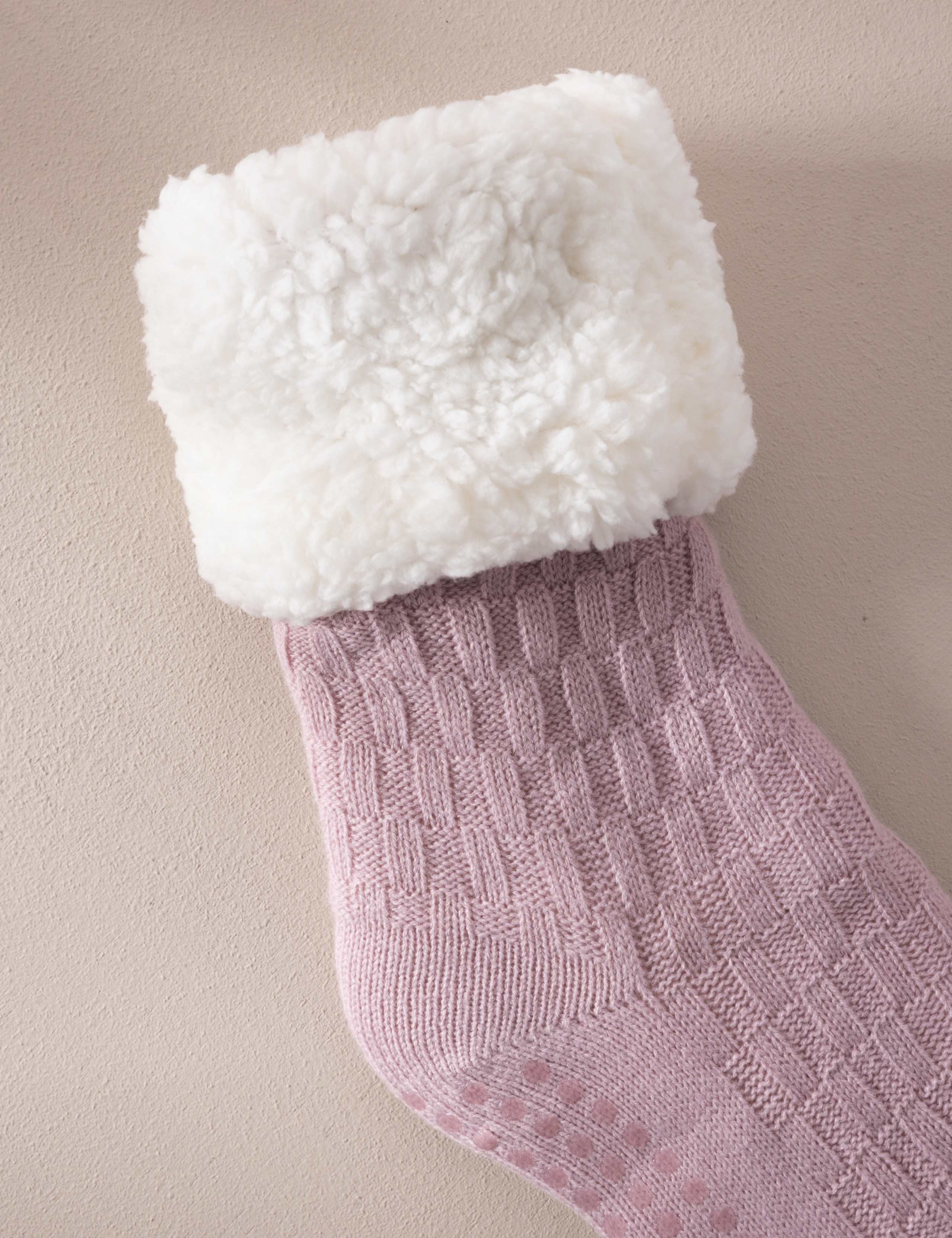 Borg Slipper Socks With Grip 4 of 4