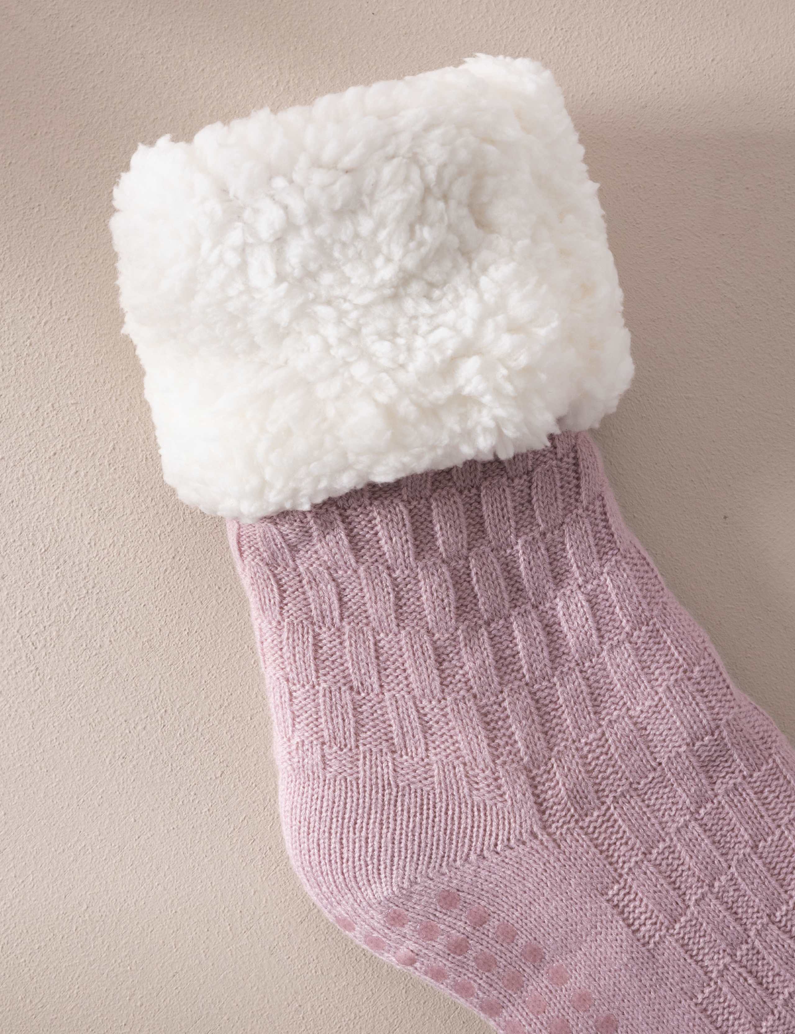Borg Slipper Socks With Grip 5 of 5