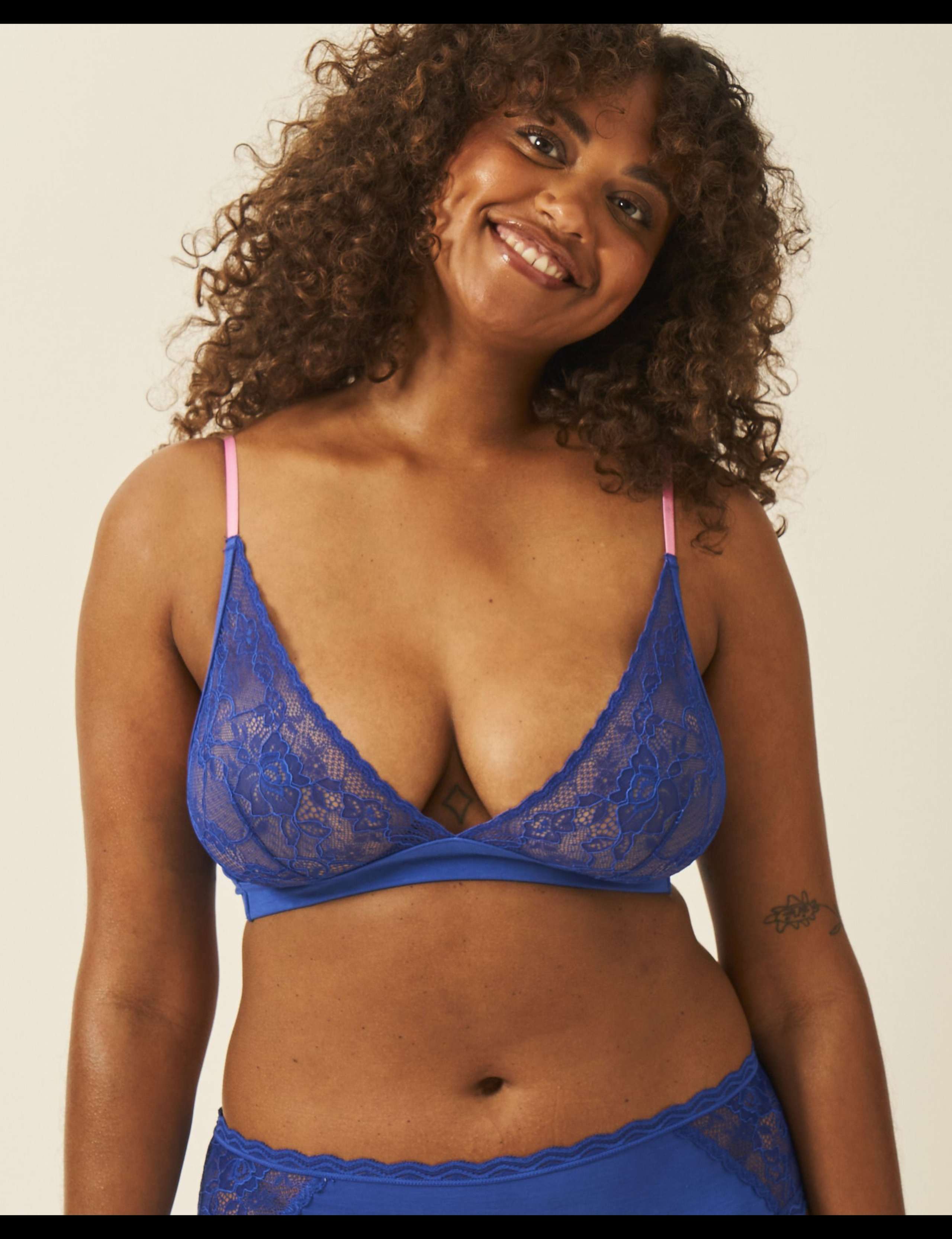 Lace Non Wired Triangle Bra XS-4XL 2 of 2