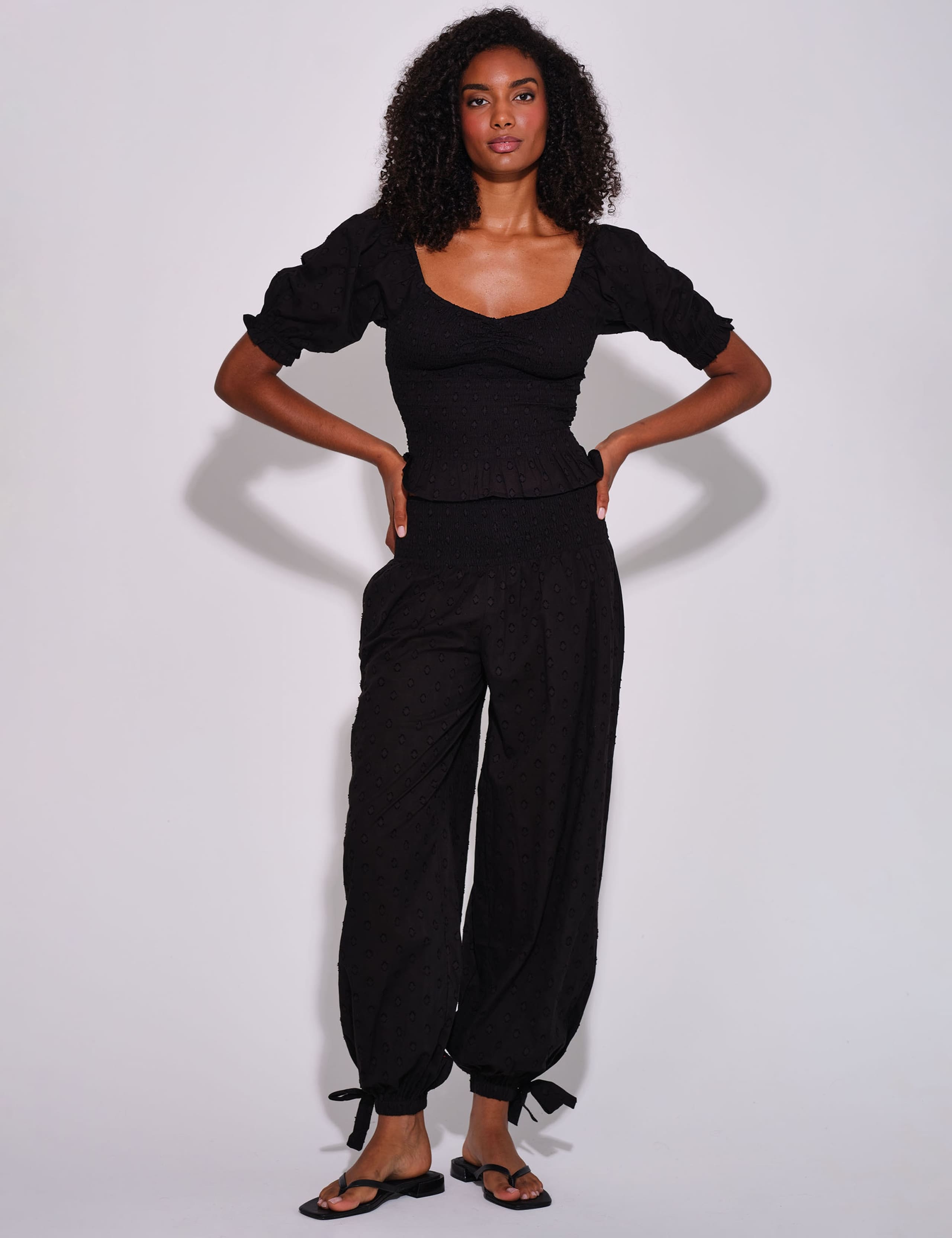 Pure Cotton Polka Dot Puff Sleeve Top 2 of 6