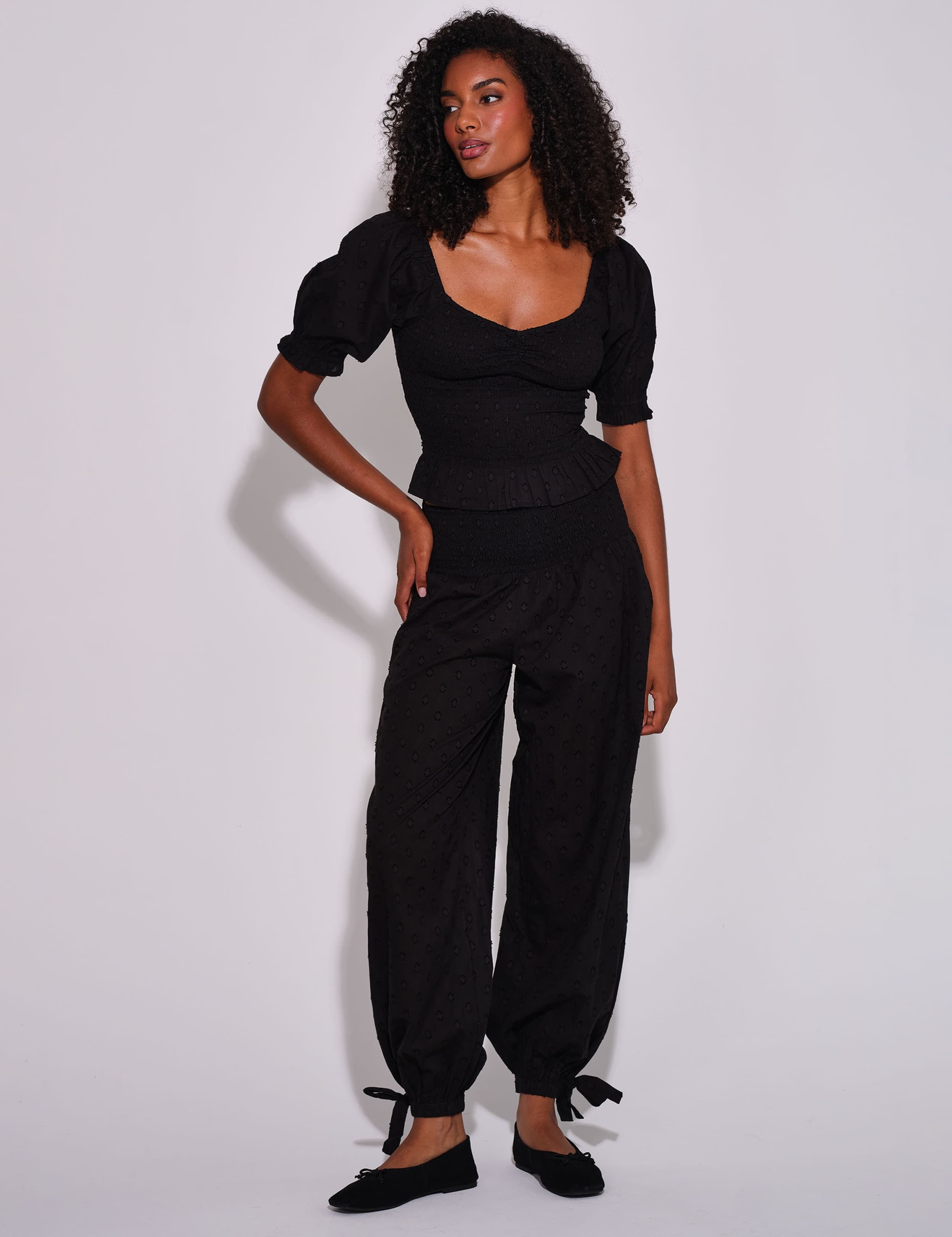 Pure Cotton Polka Dot Puff Sleeve Top 3 of 6