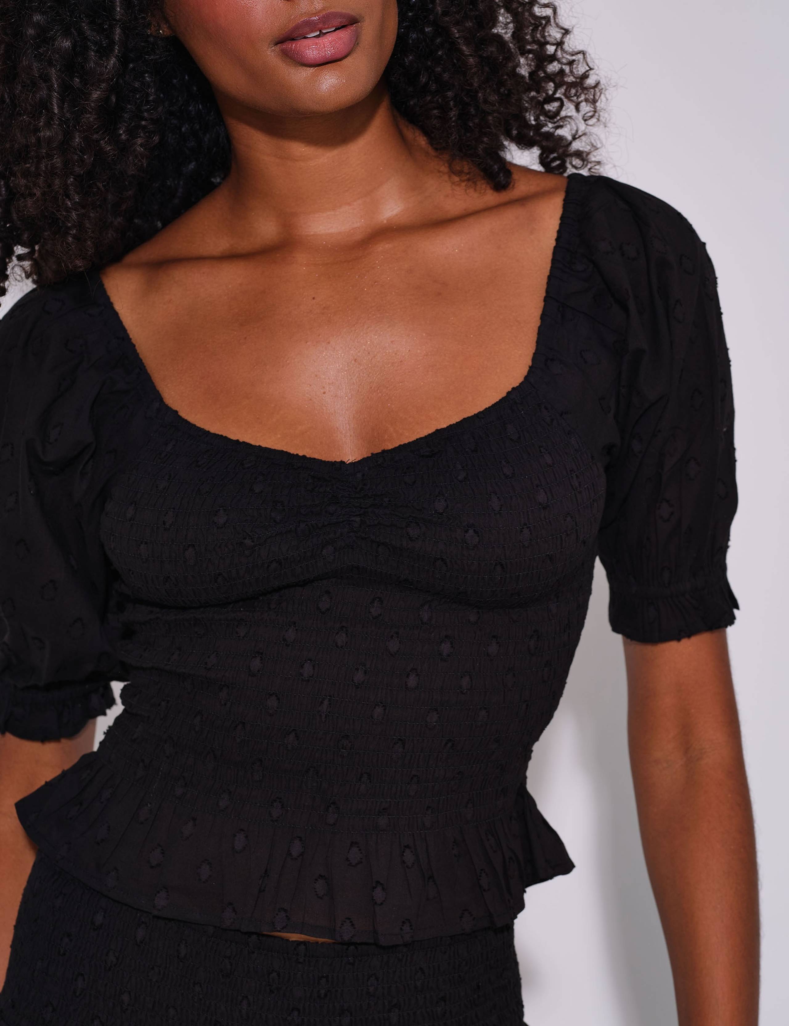 Pure Cotton Polka Dot Puff Sleeve Top 5 of 6