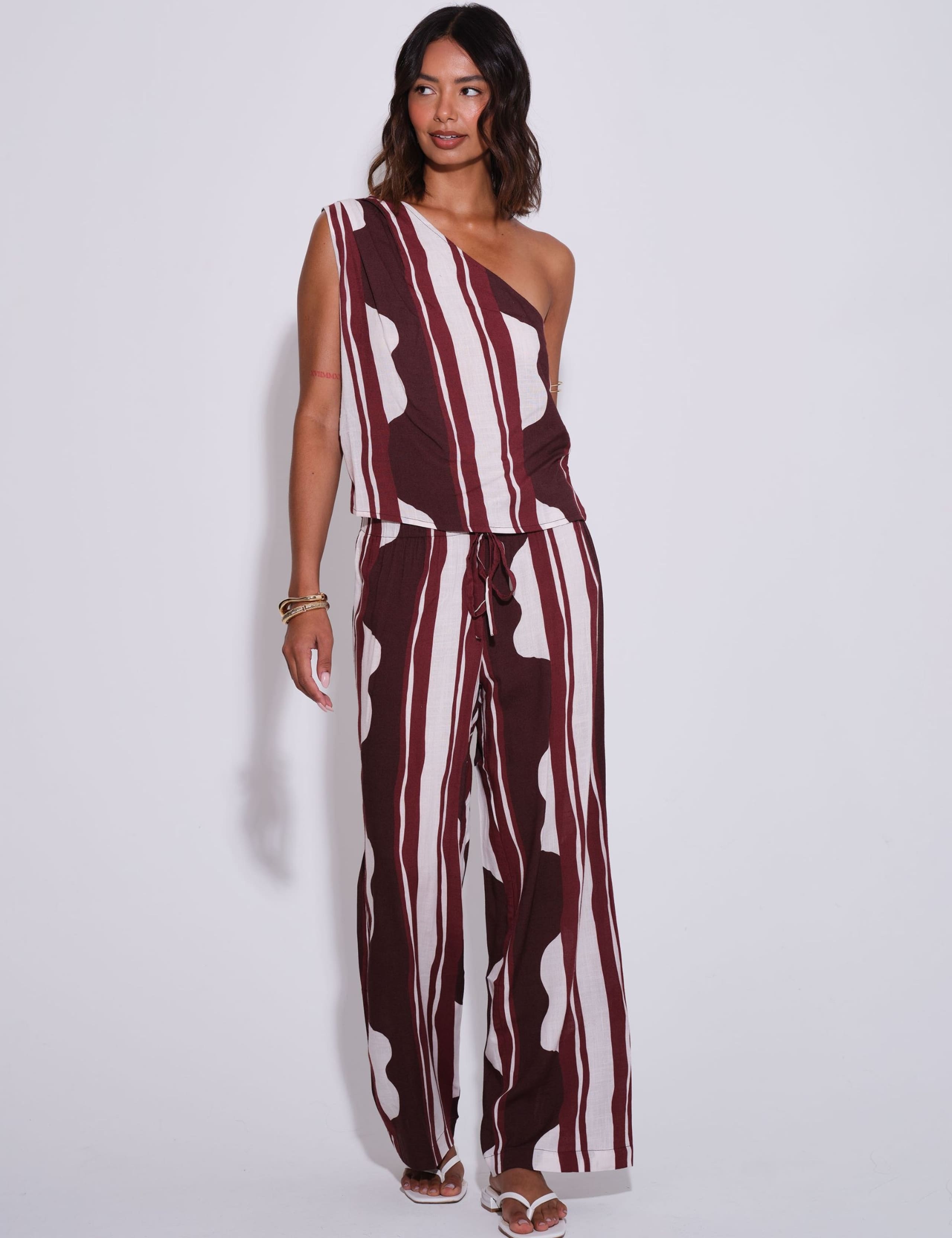 Striped One Shoulder Cami Top 1 of 4