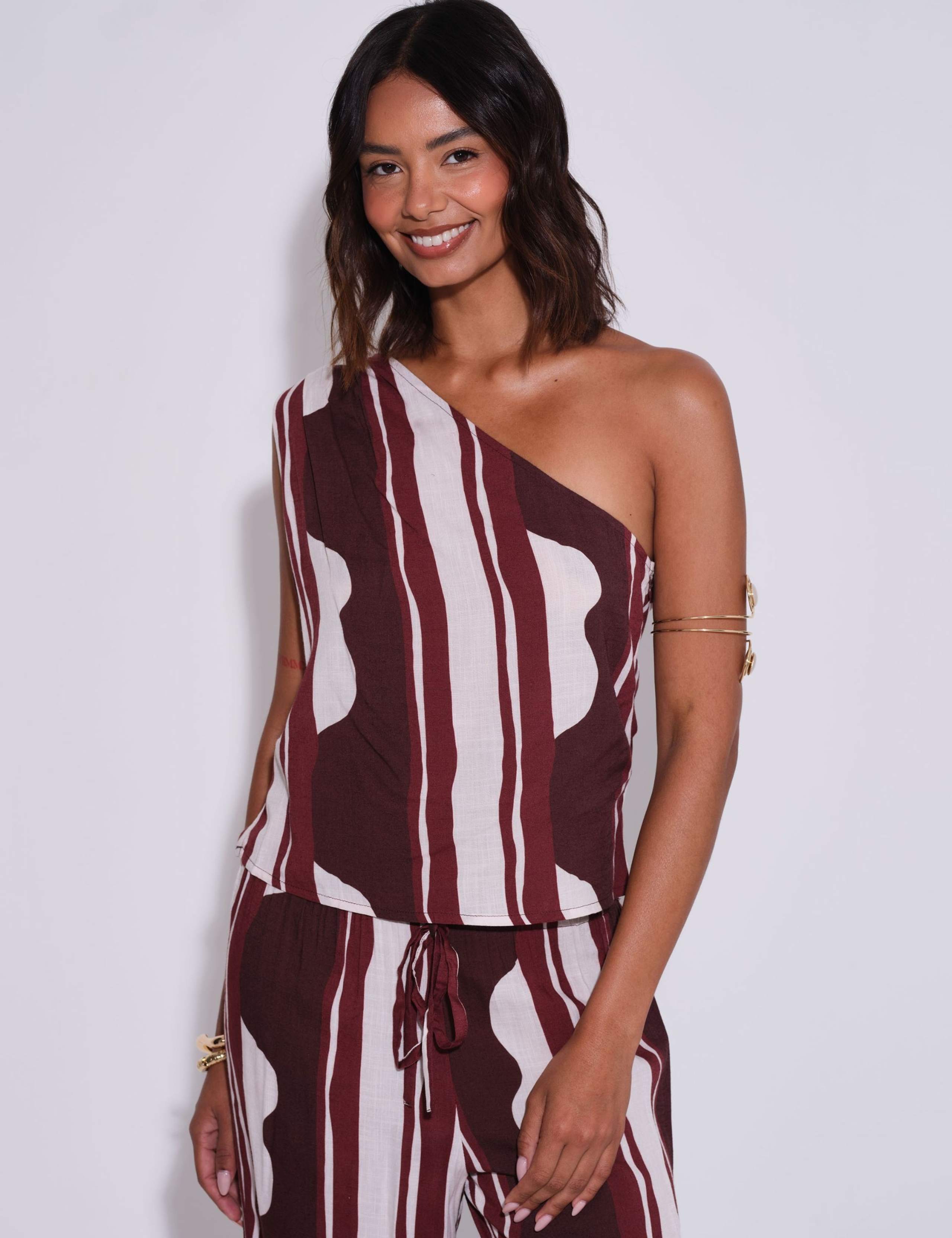 Striped One Shoulder Cami Top 2 of 4
