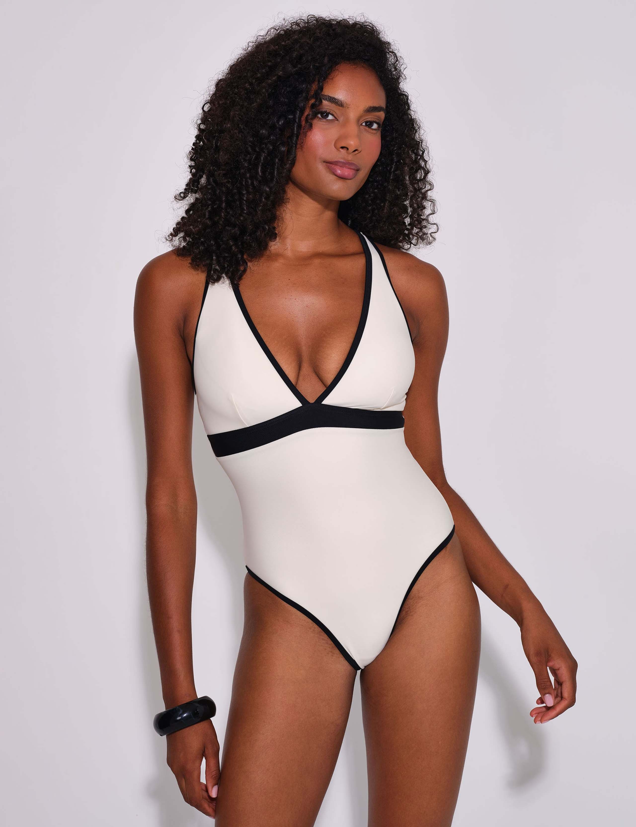 Textured Padded Plunge Swimsuit 2 of 4