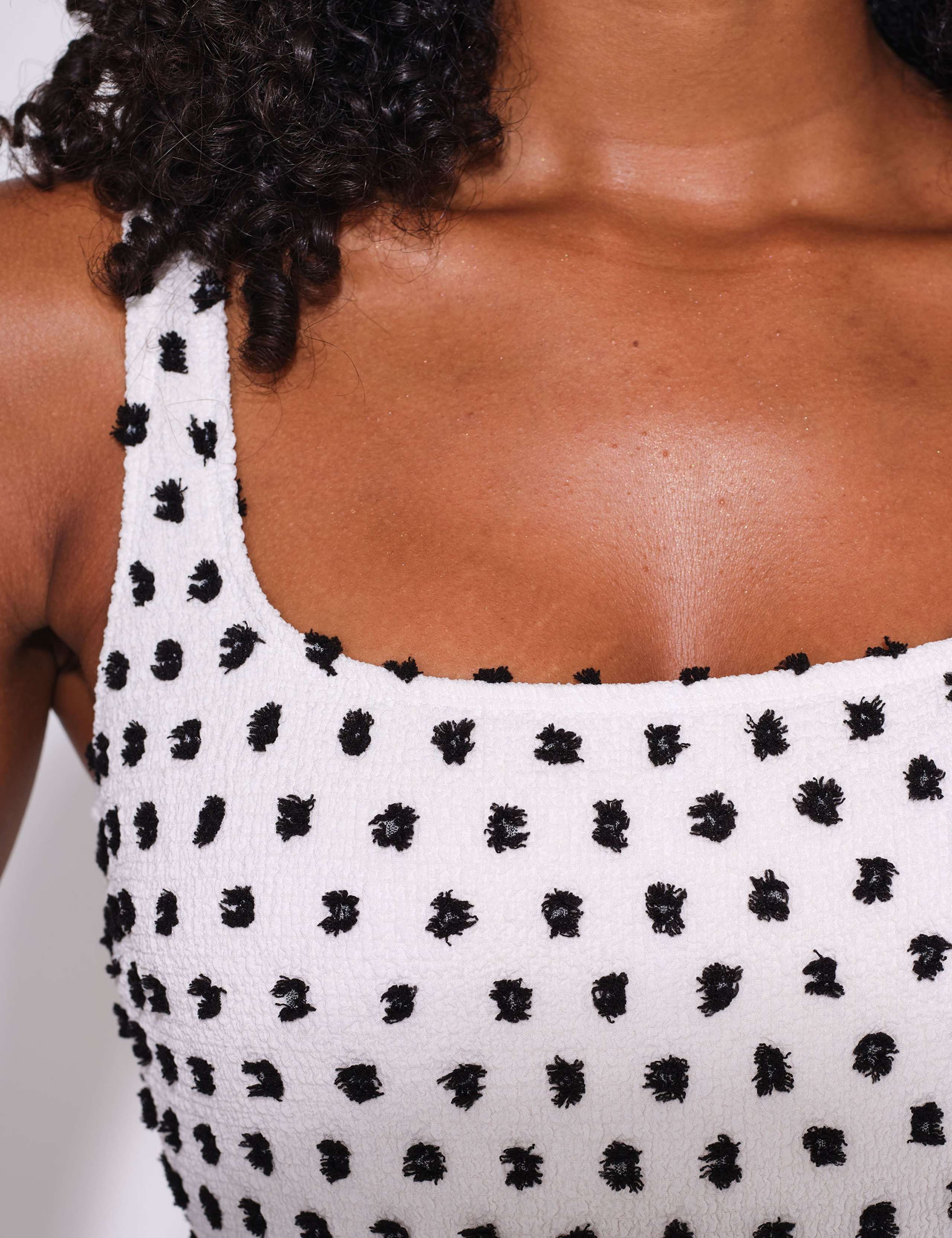 Textured Polka Dot Padded Swimsuit 4 of 5