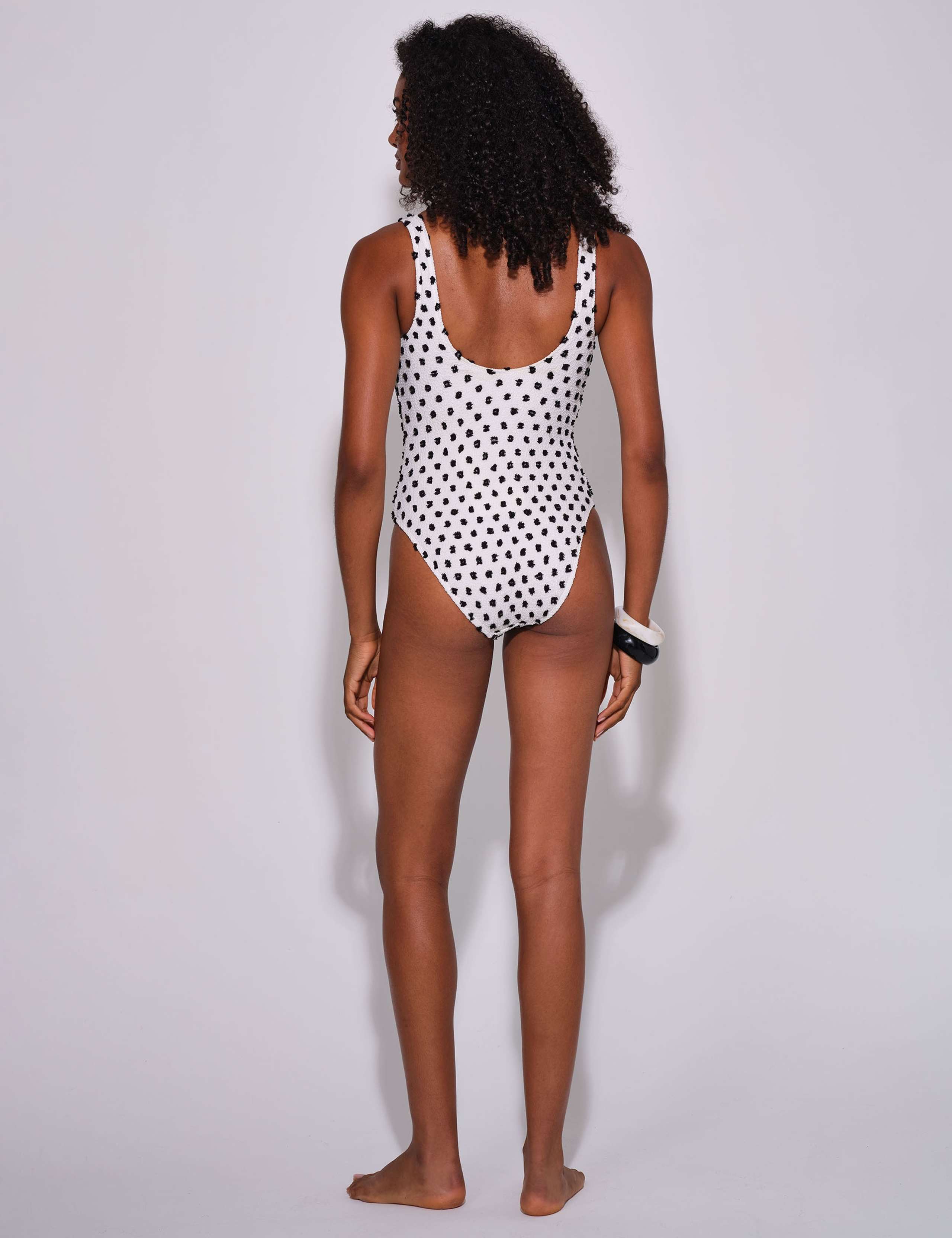 Textured Polka Dot Padded Swimsuit 5 of 5