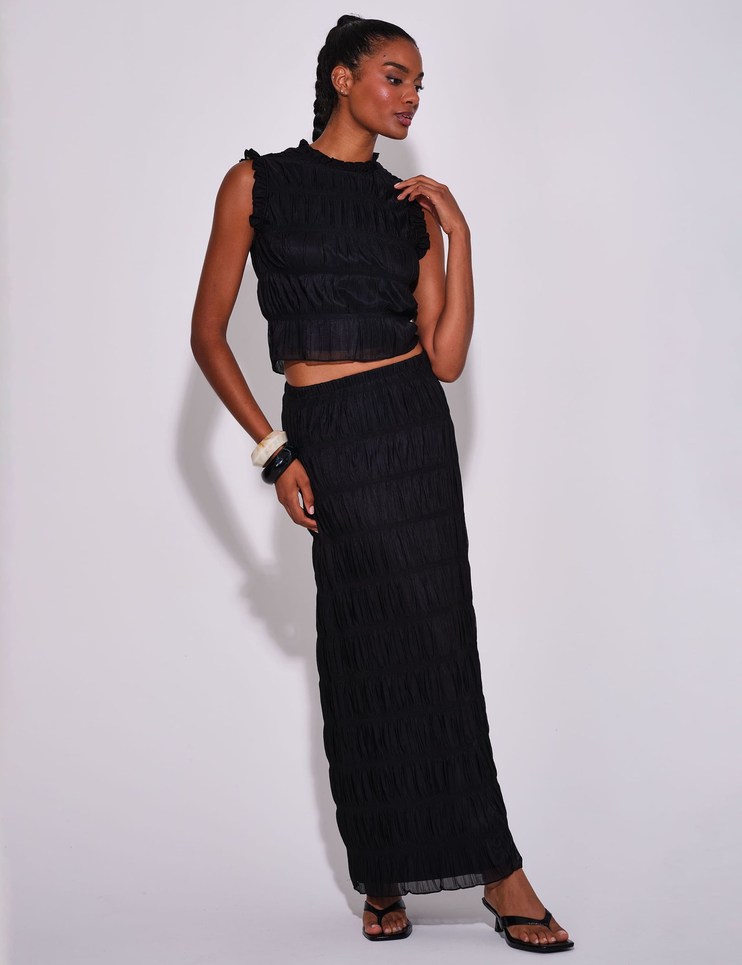 Ruched Tiered Maxi Beach Skirt 1 of 4