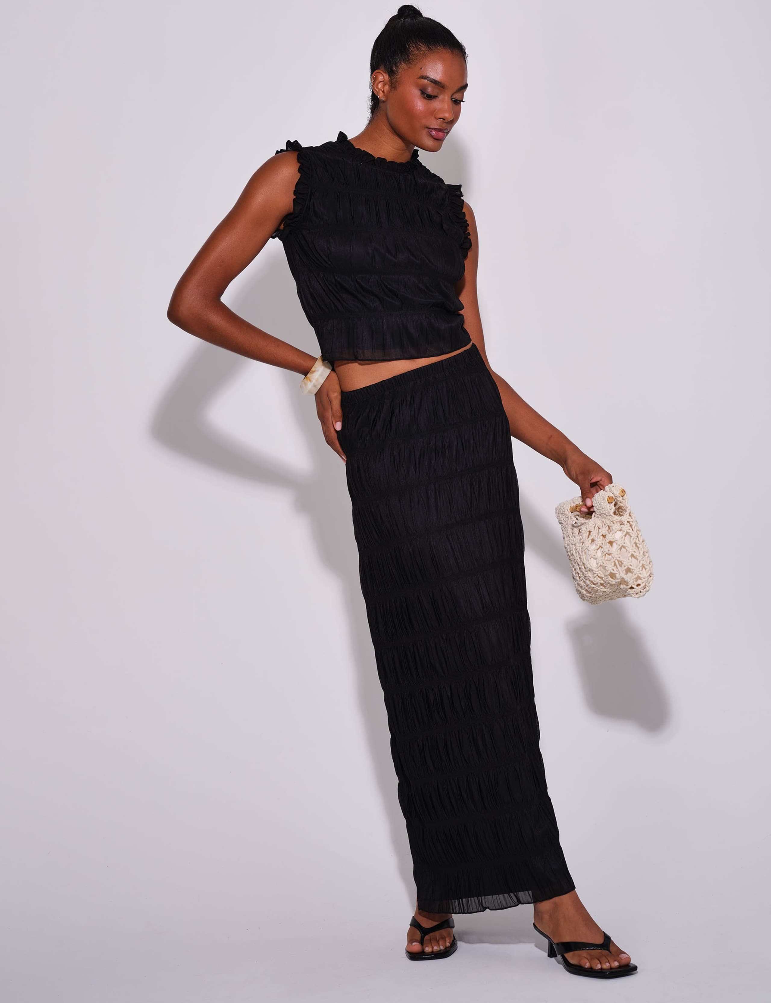 Ruched Tiered Maxi Beach Skirt 4 of 4