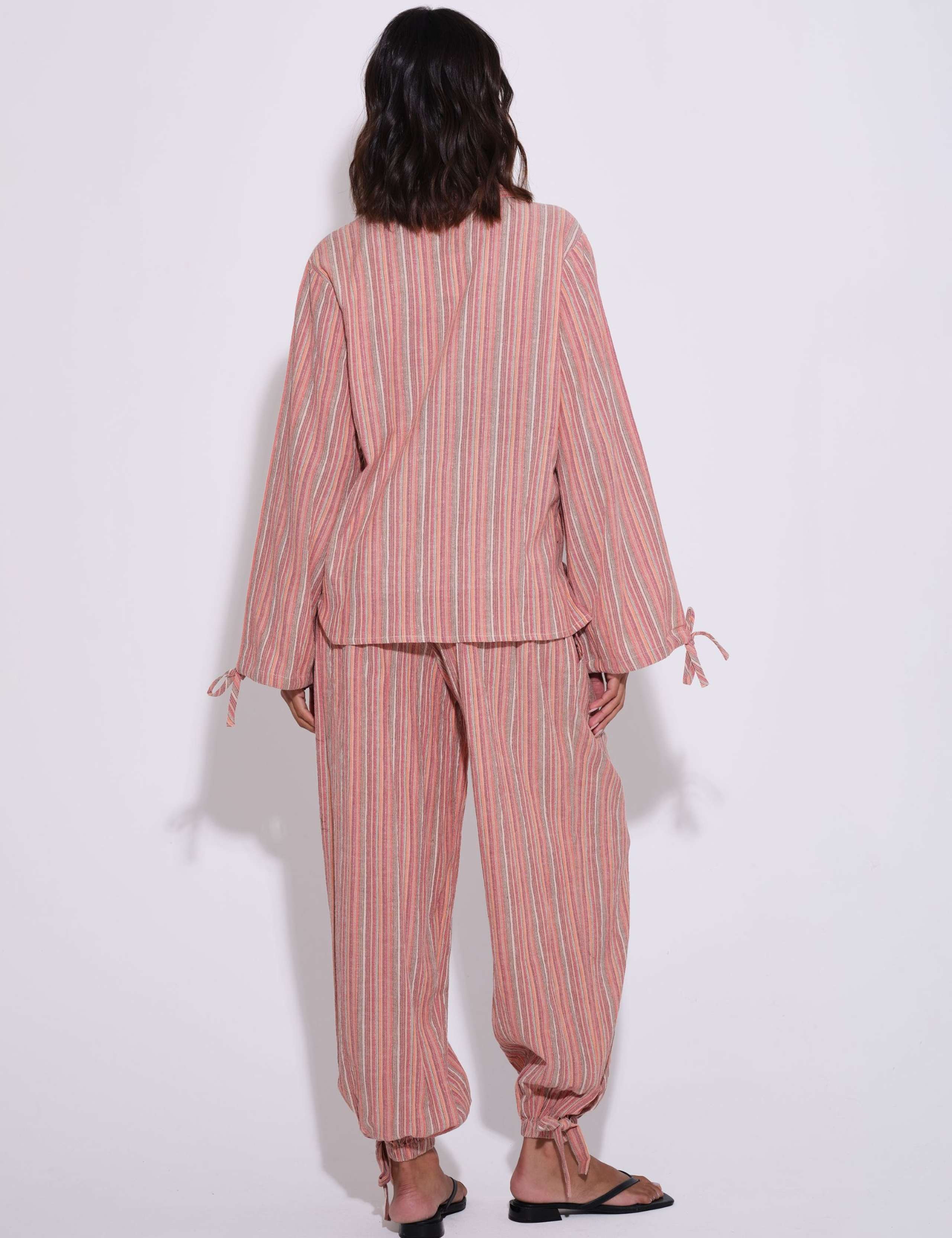 Cotton Rich Striped Wide Sleeve Beach Shirt 6 of 6